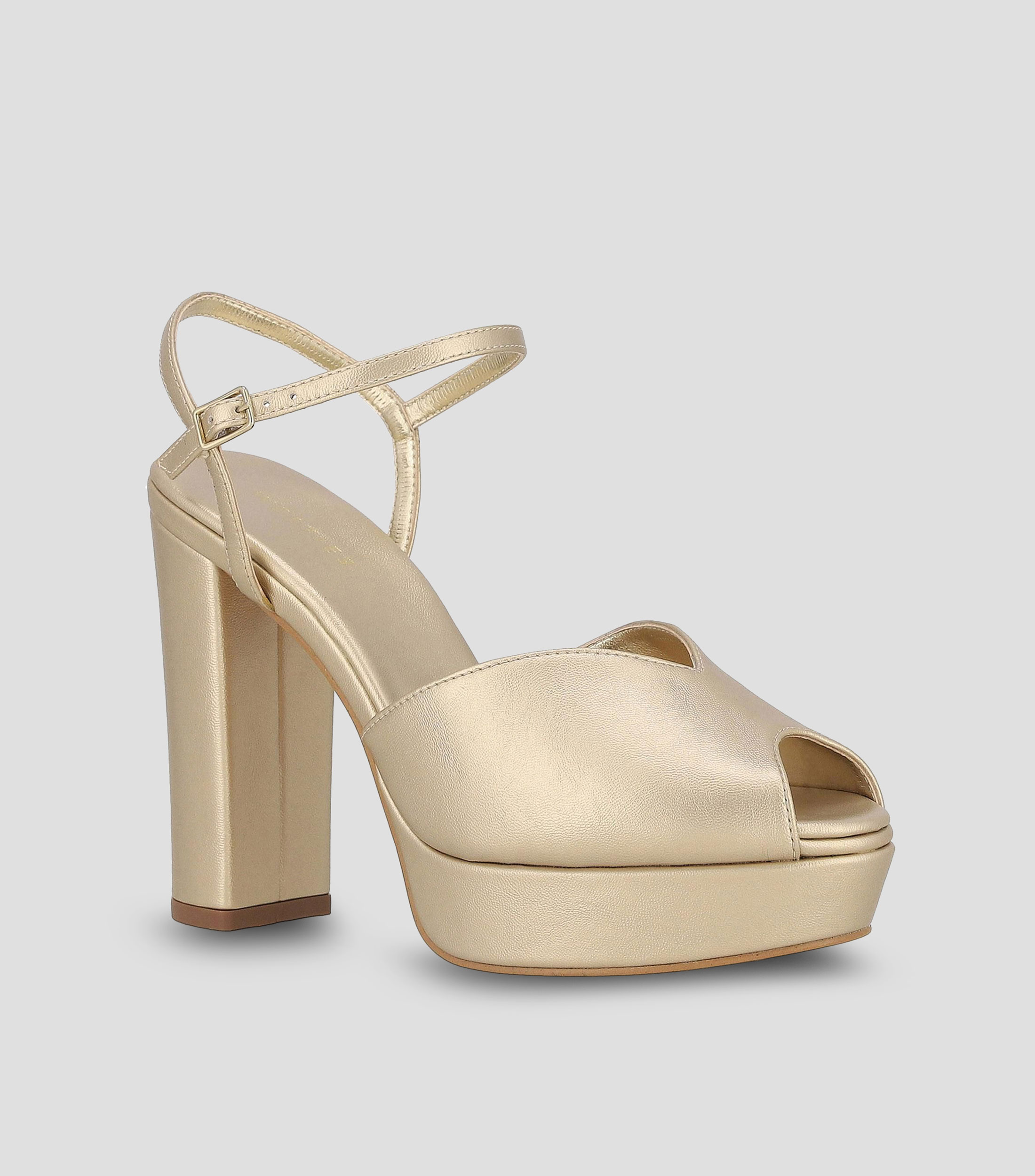 Sandalias con tacón alto cuadrado Mujer