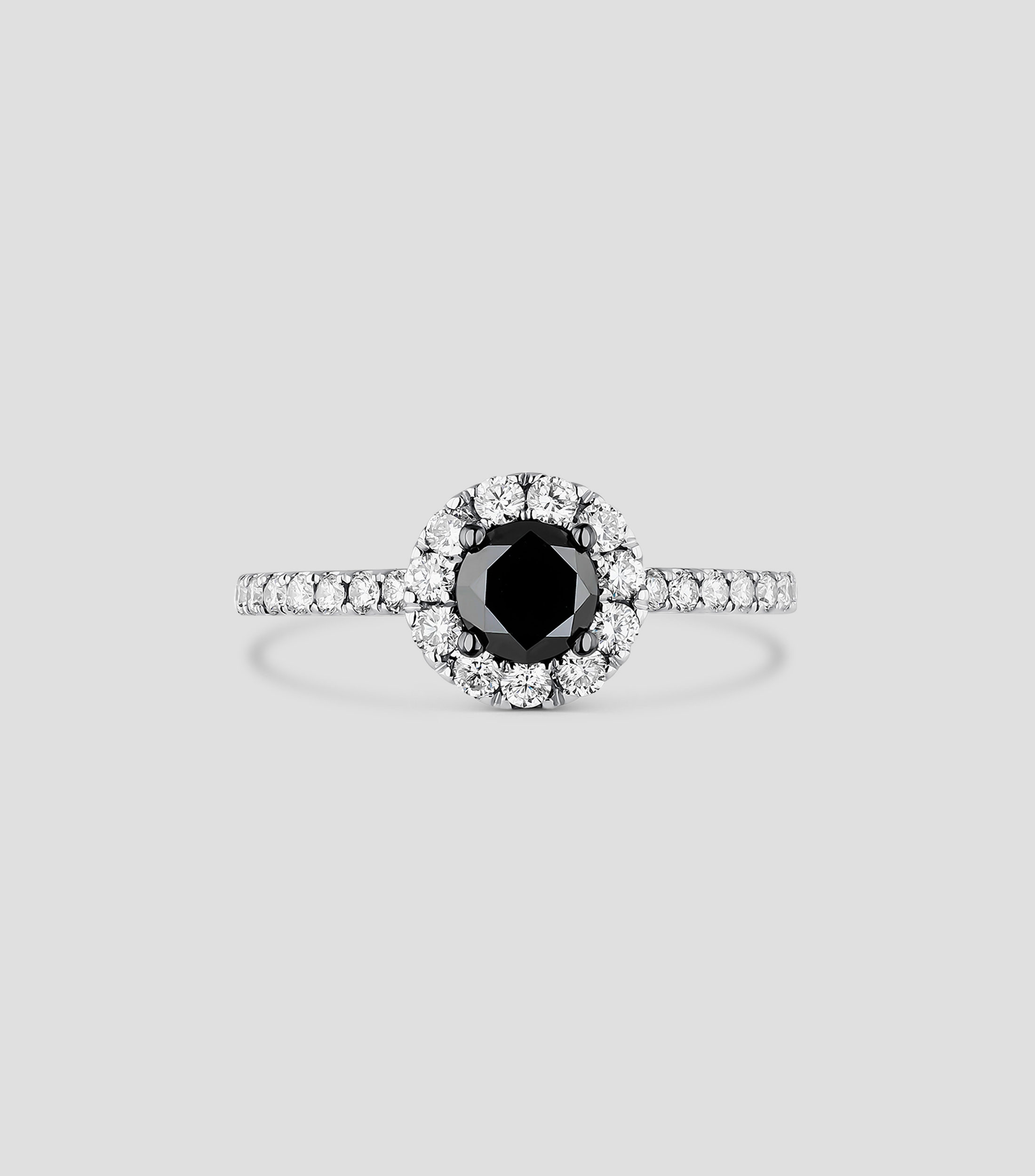 Anillo en oro blanco de 18 Kts con diamantes Mujer