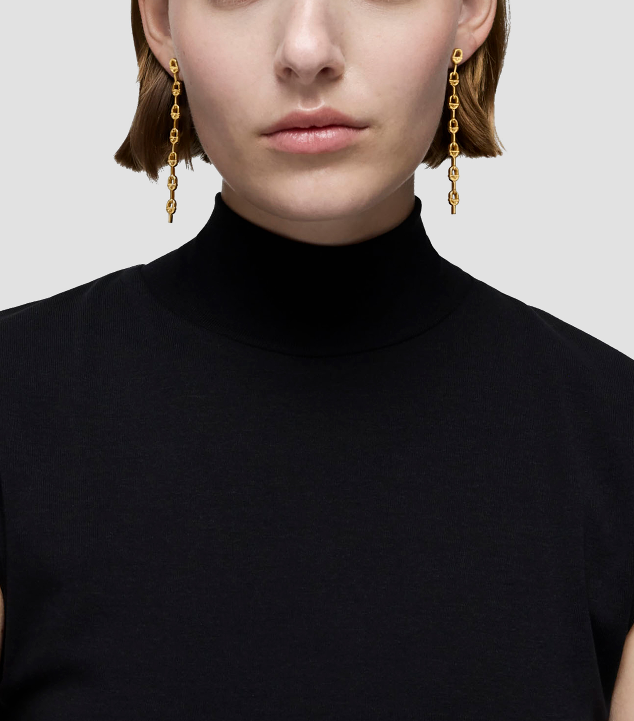 Aretes de plata alargados Mujer