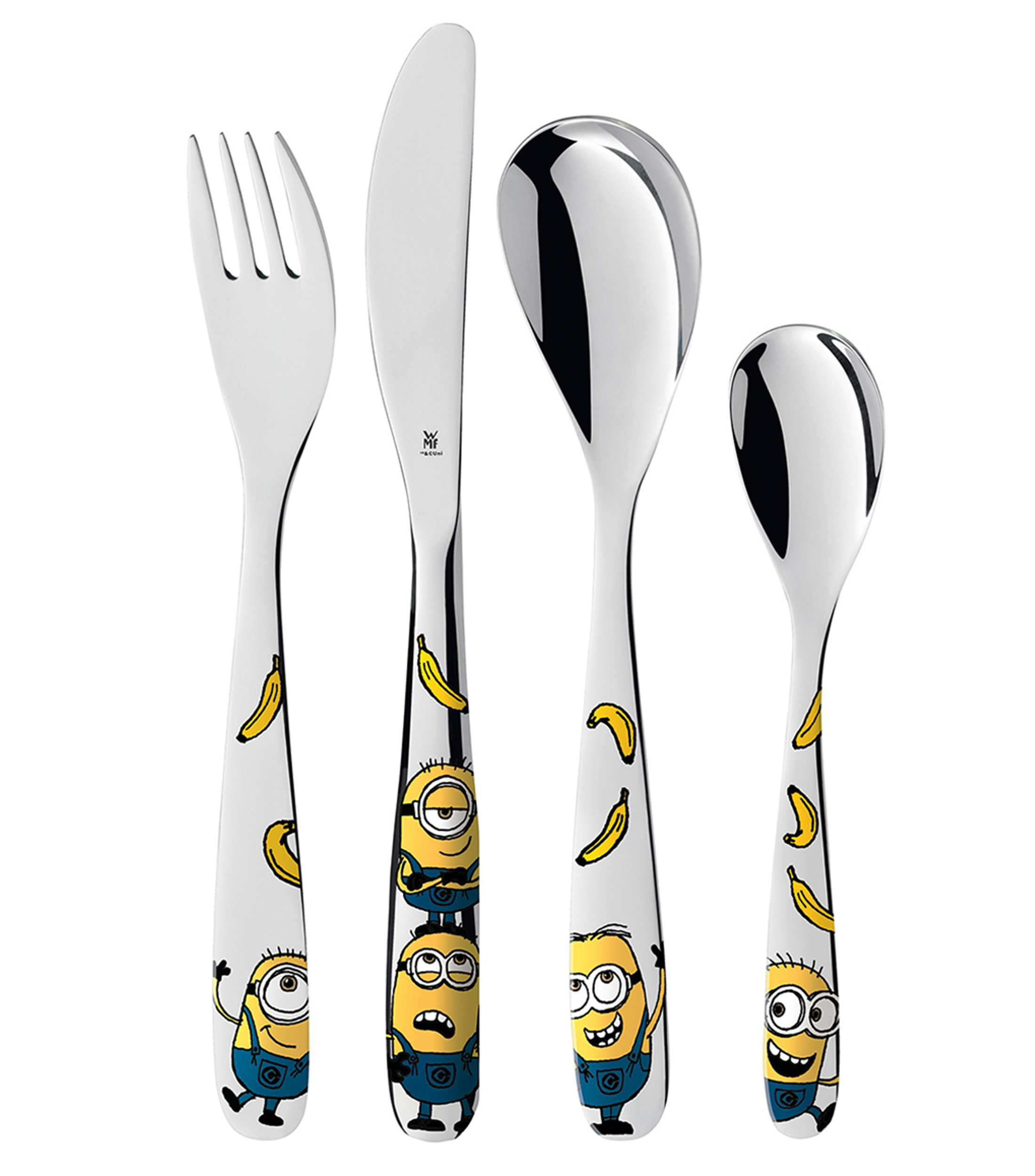 Set de Cubiertos 4 Piezas Minions en acero inoxidable
