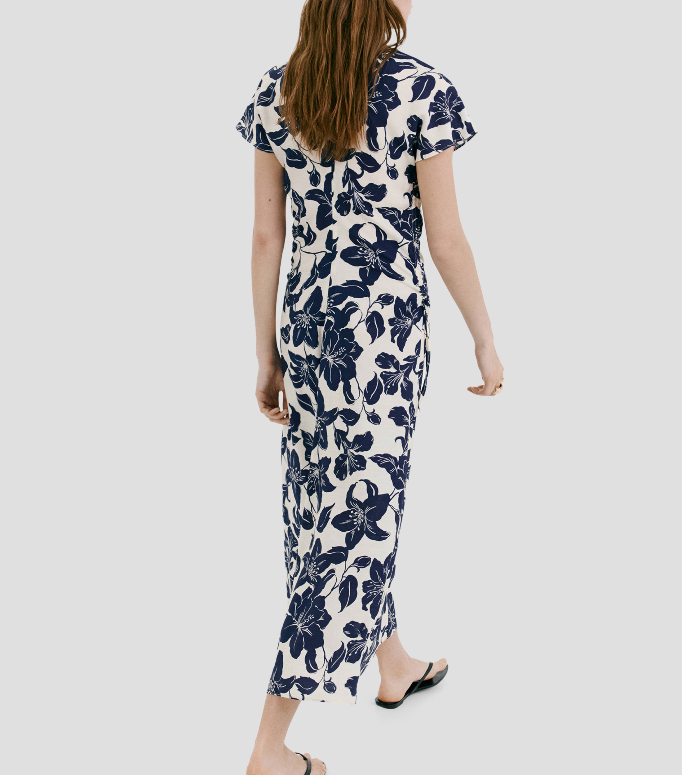 Vestido midi manga corta Mujer