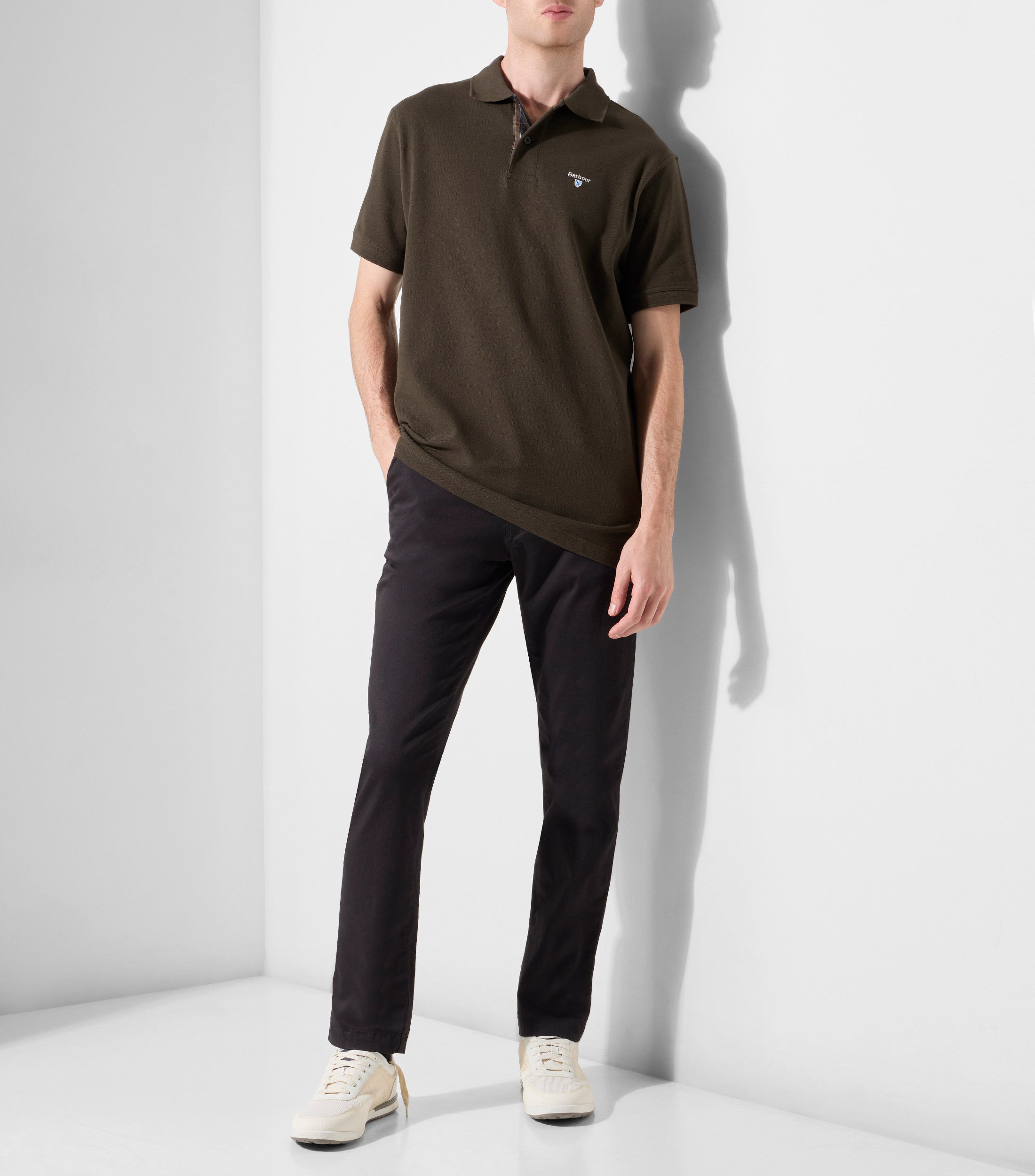 Playera tipo polo manga corta lisa Hombre