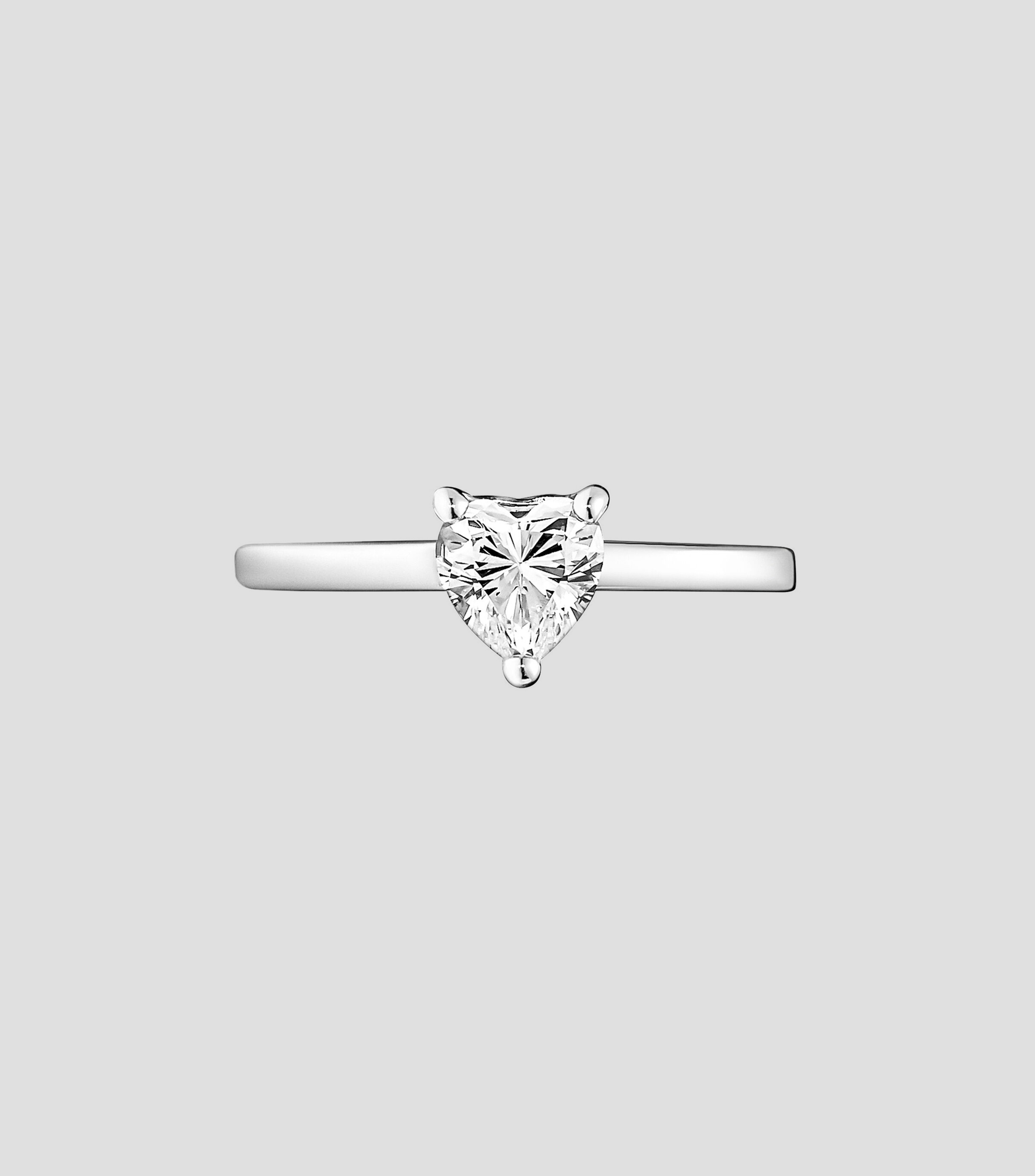 Anillo Solitario en plata .925 Corazón Resplandeciente Mujer