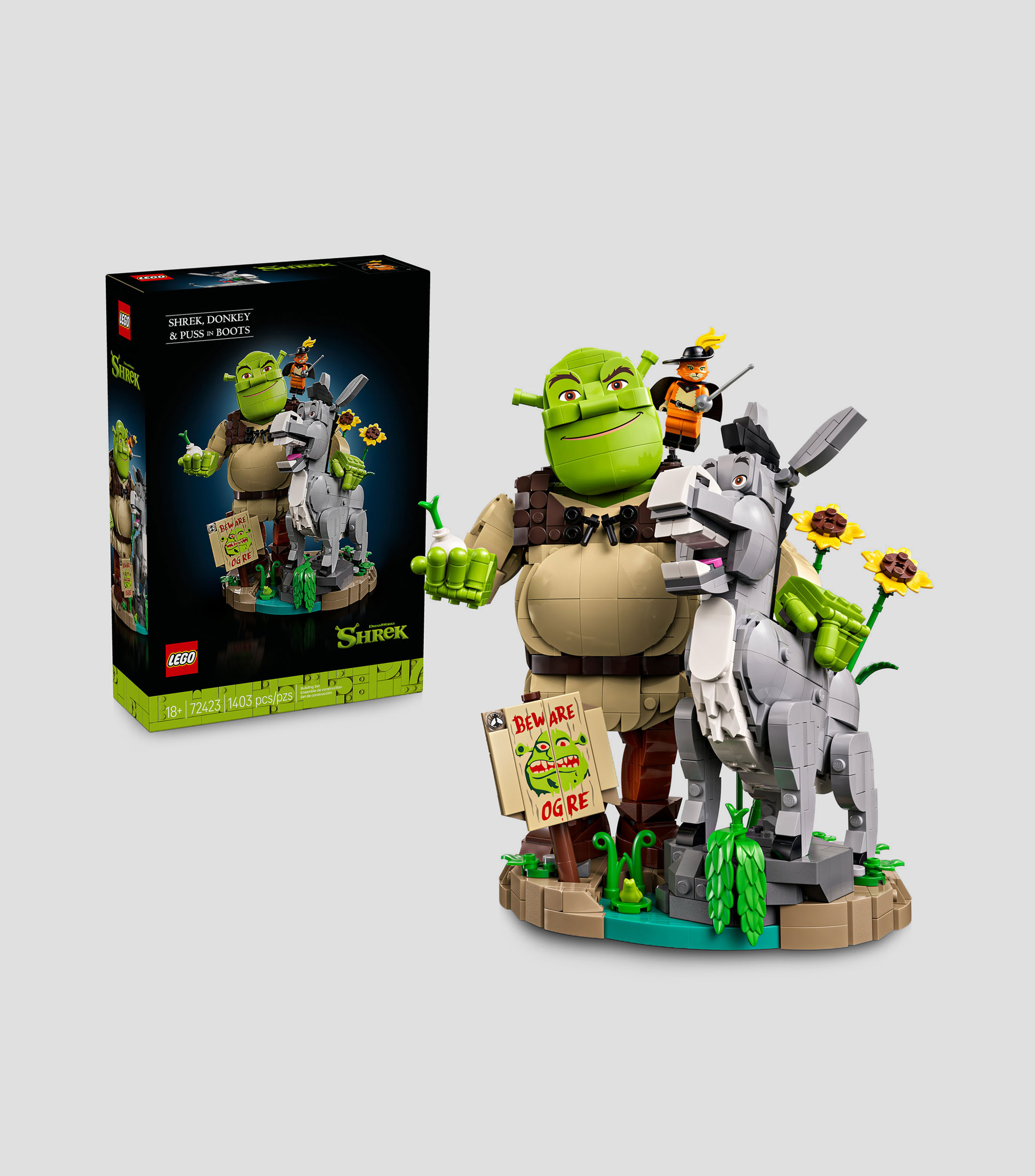 Lego Shrek: Shrek, Burro y Gato con Botas 72423