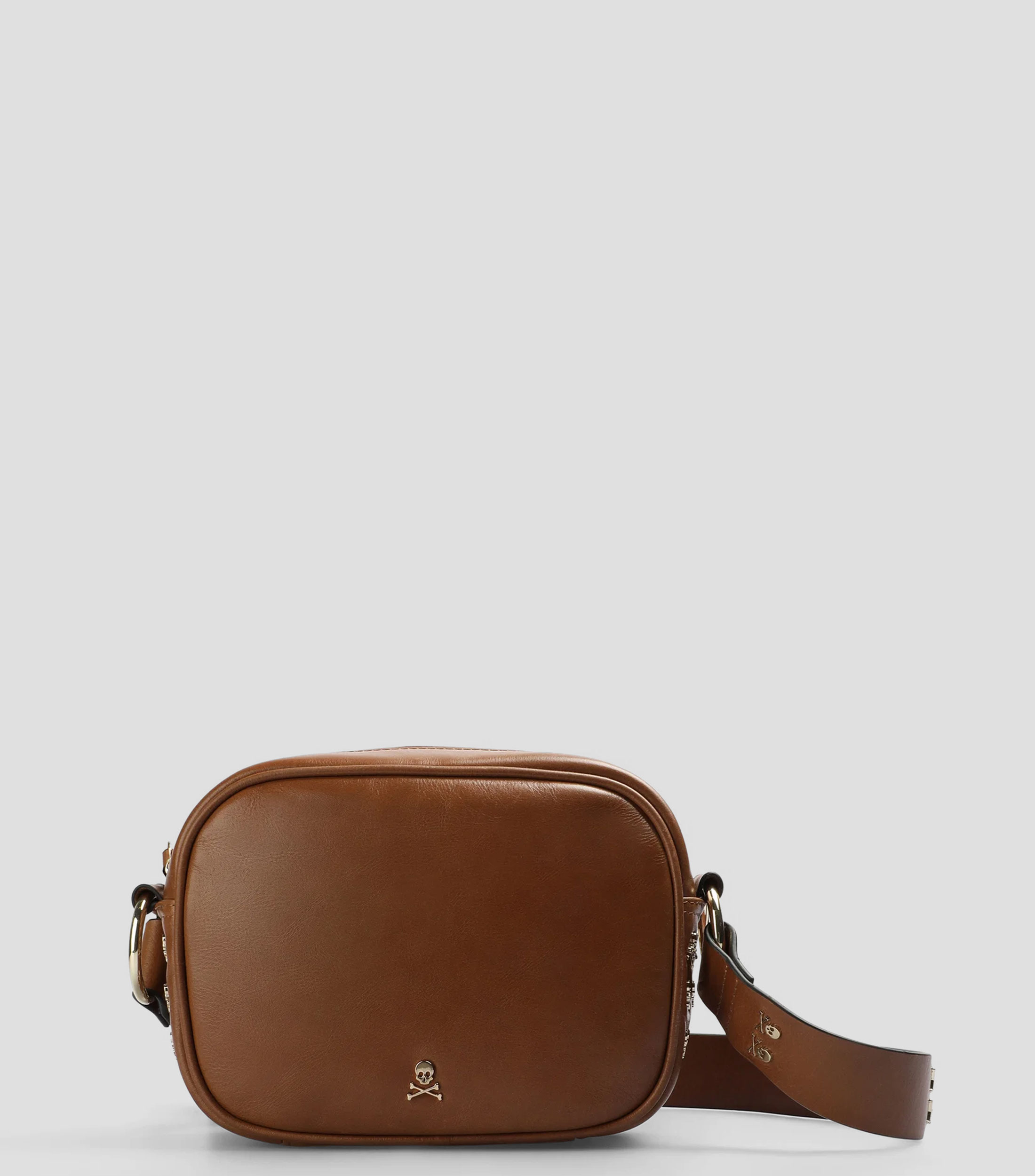 Bolsa crossbody en piel lisa Mujer