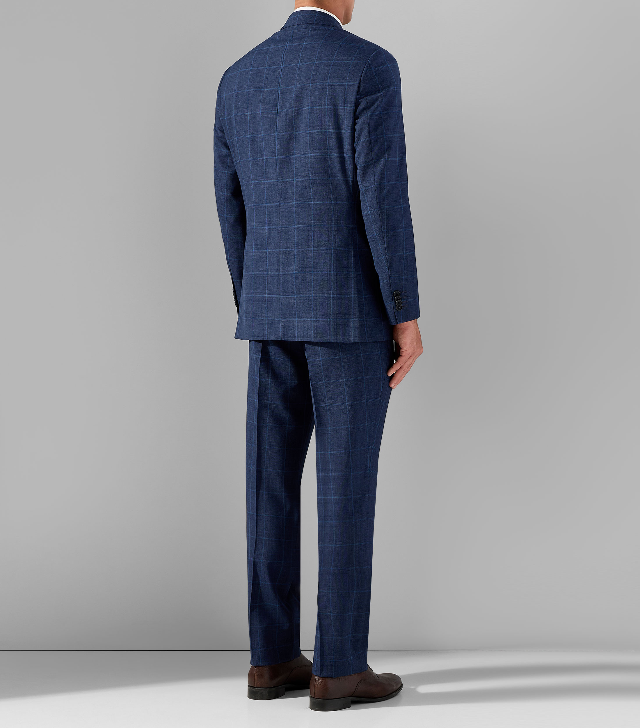 Traje de lana corte regular con cuadros Hombre