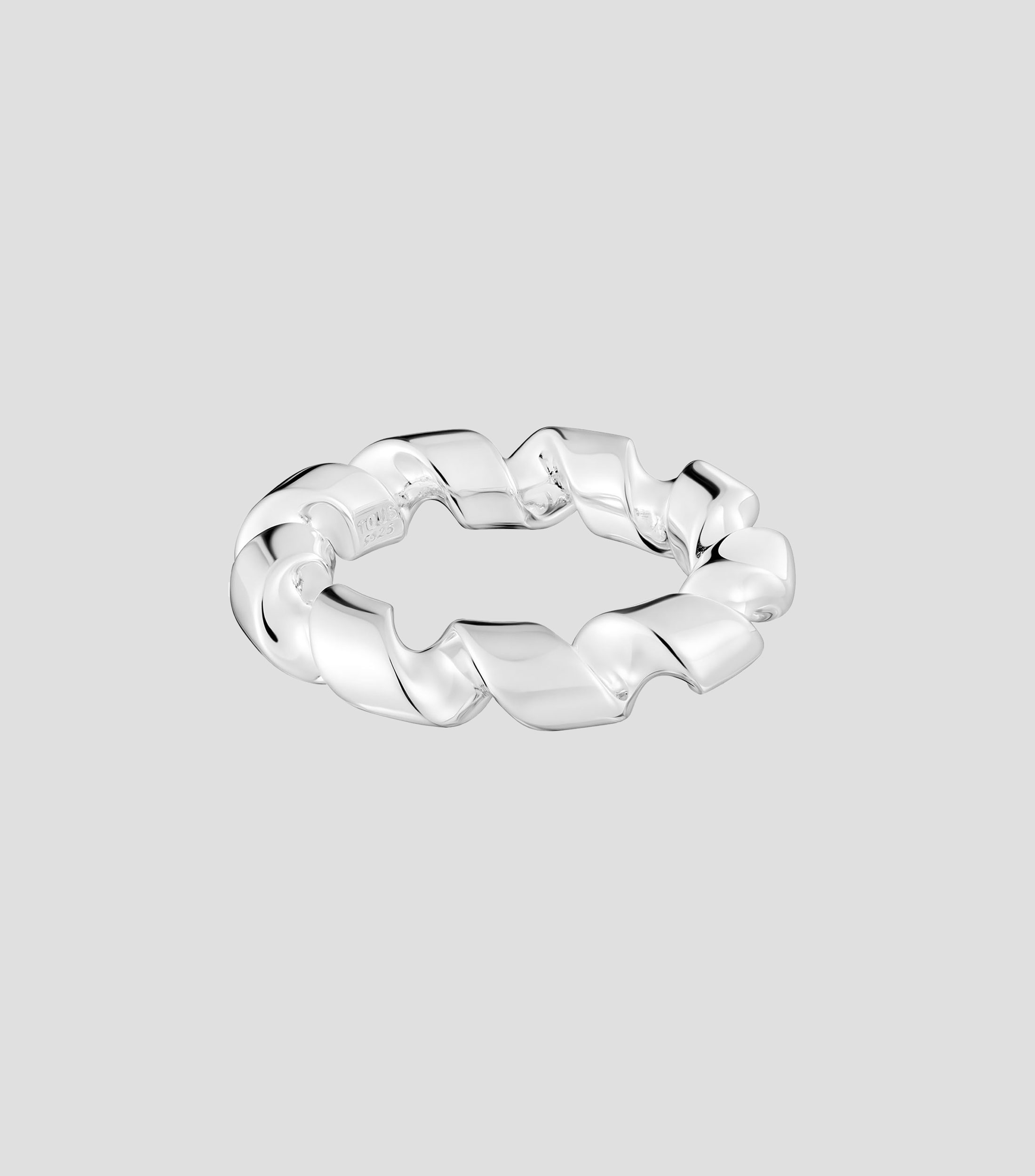 Anillo grande en plata Twisted Mujer