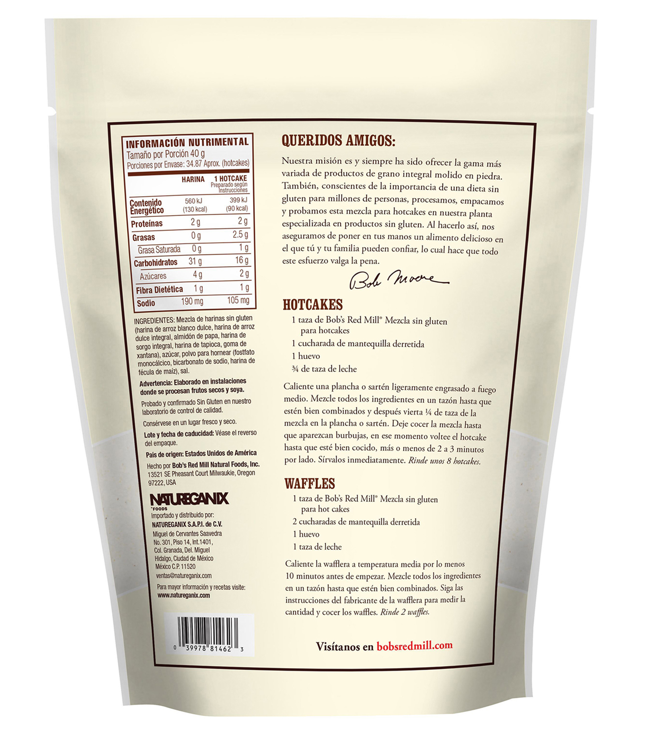 Mezcla para hot cakes sin gluten, 680 g