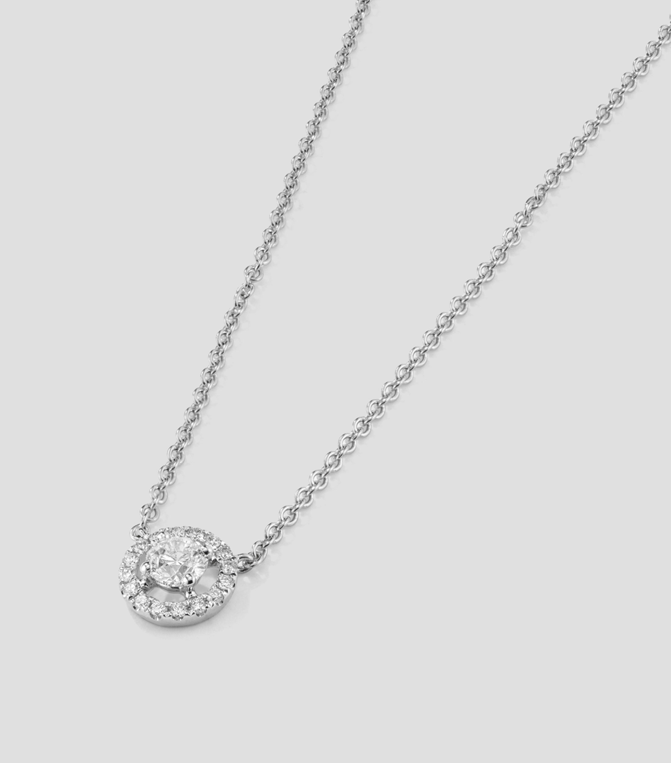 Collar colgante en Oro blanco de 18 Kilates con diamante Mujer