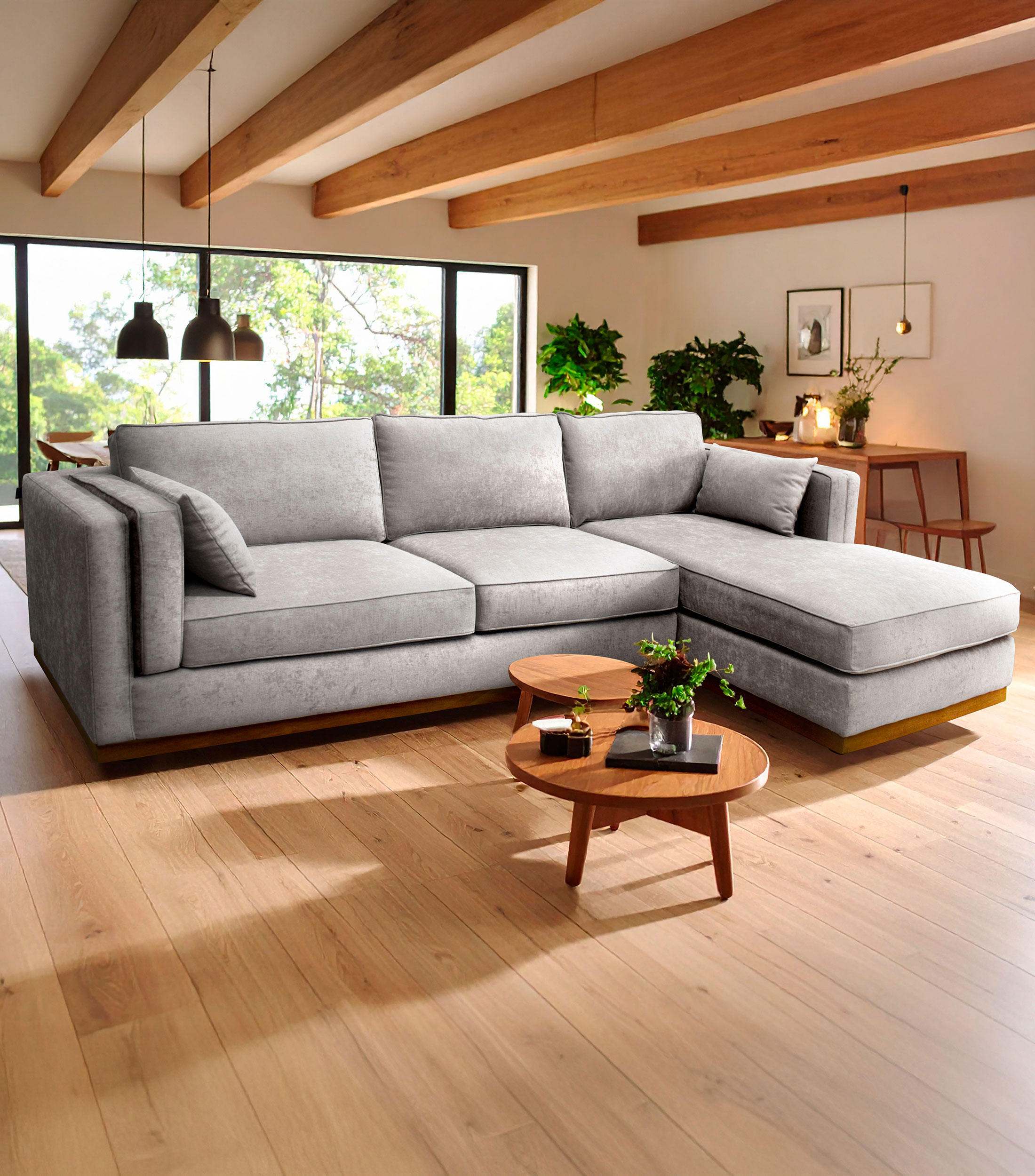 Sala modular derecha de 3 asientos Hayden Gris