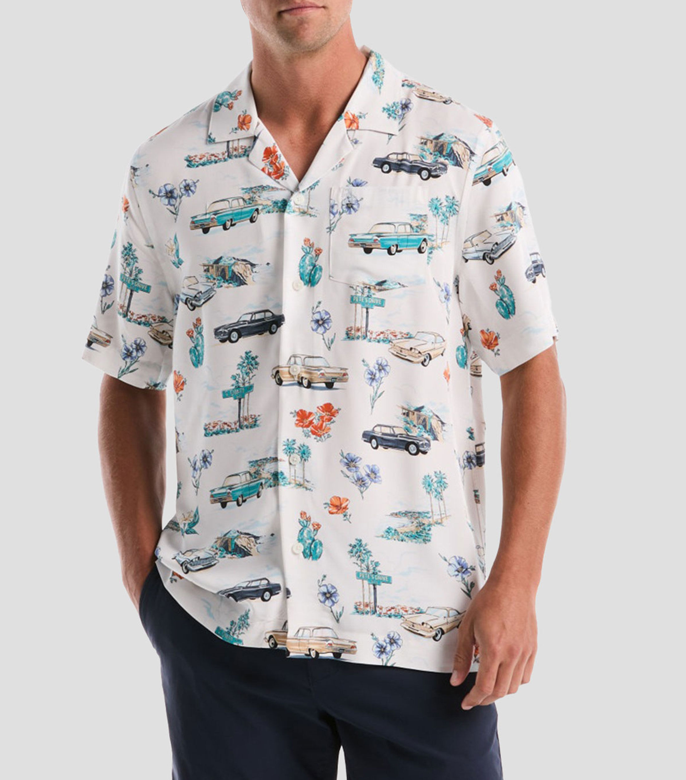 Camisa con estampado manga corta Hombre