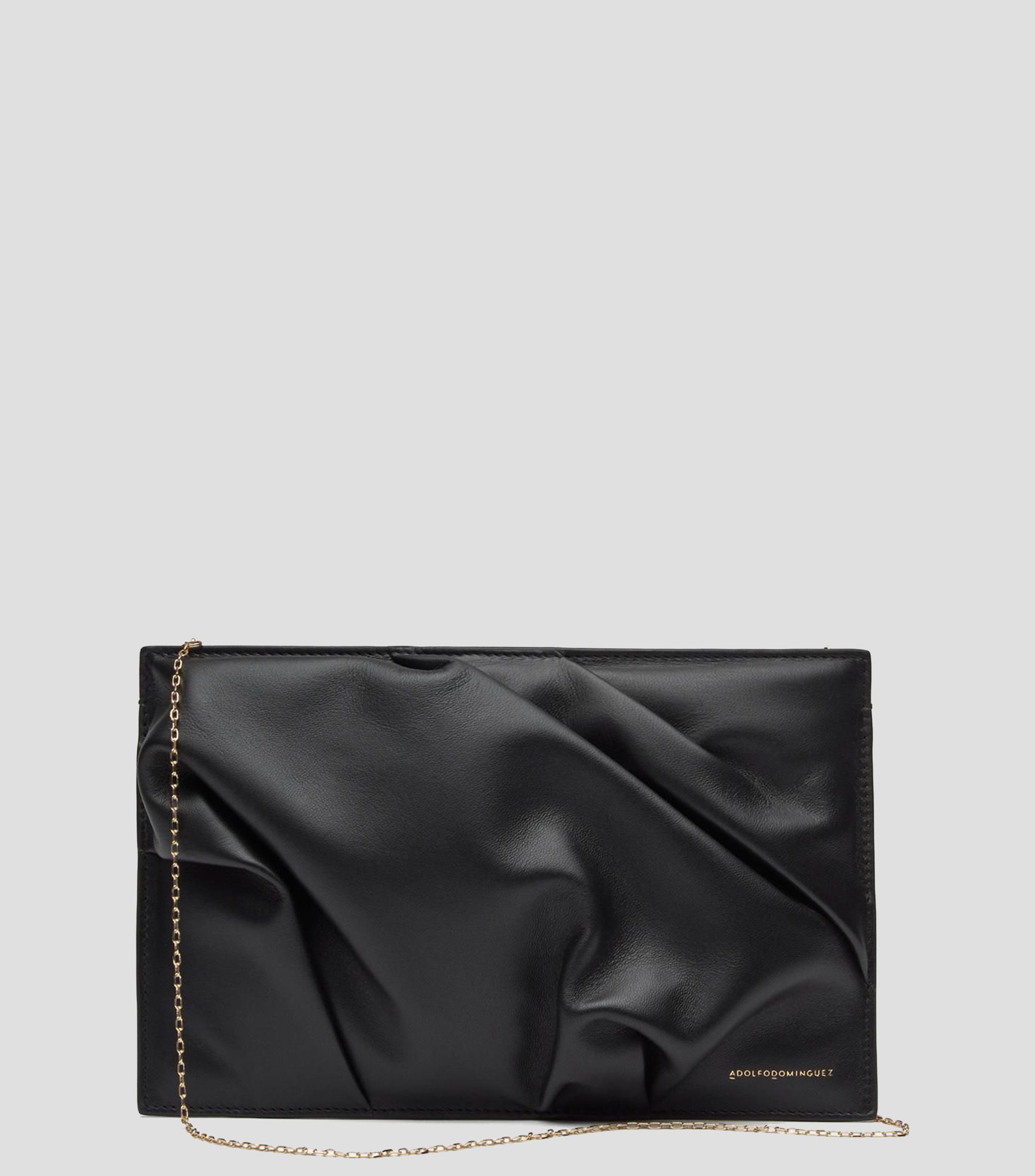 Bolsa Clutch en piel lisa Mujer