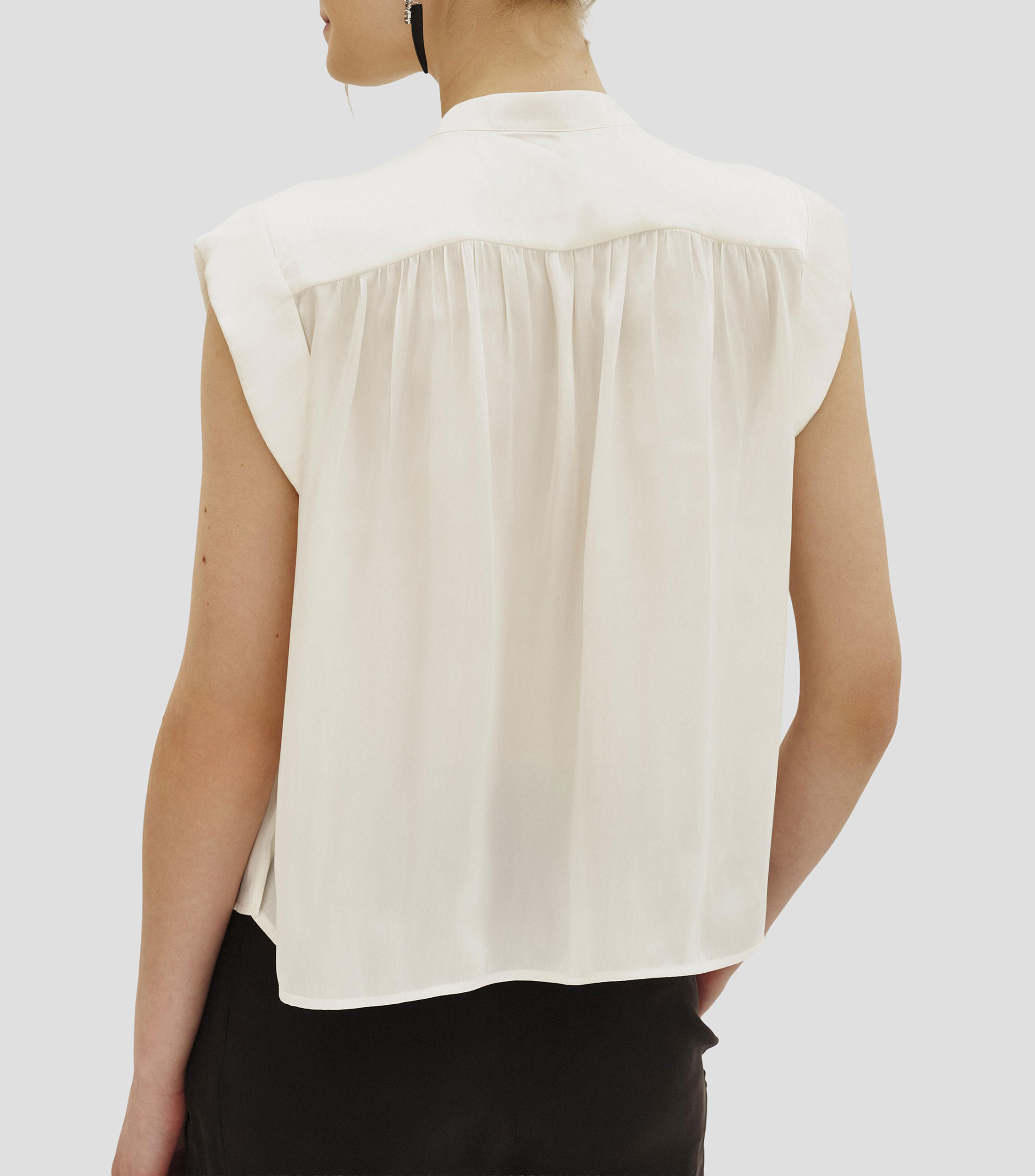 Blusa lisa manga corta Mujer