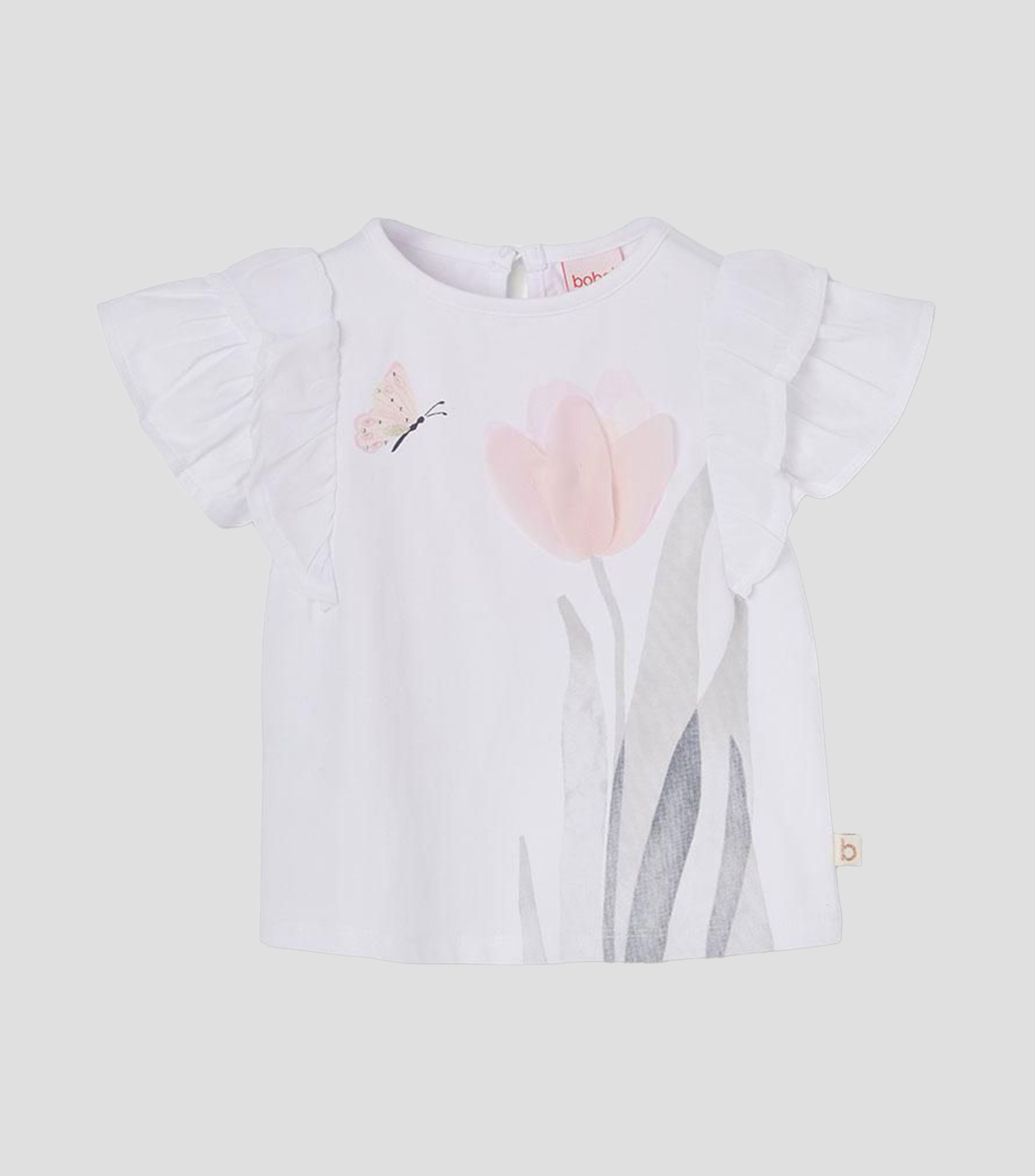 Playera cuello redondo manga corta estampada Niña