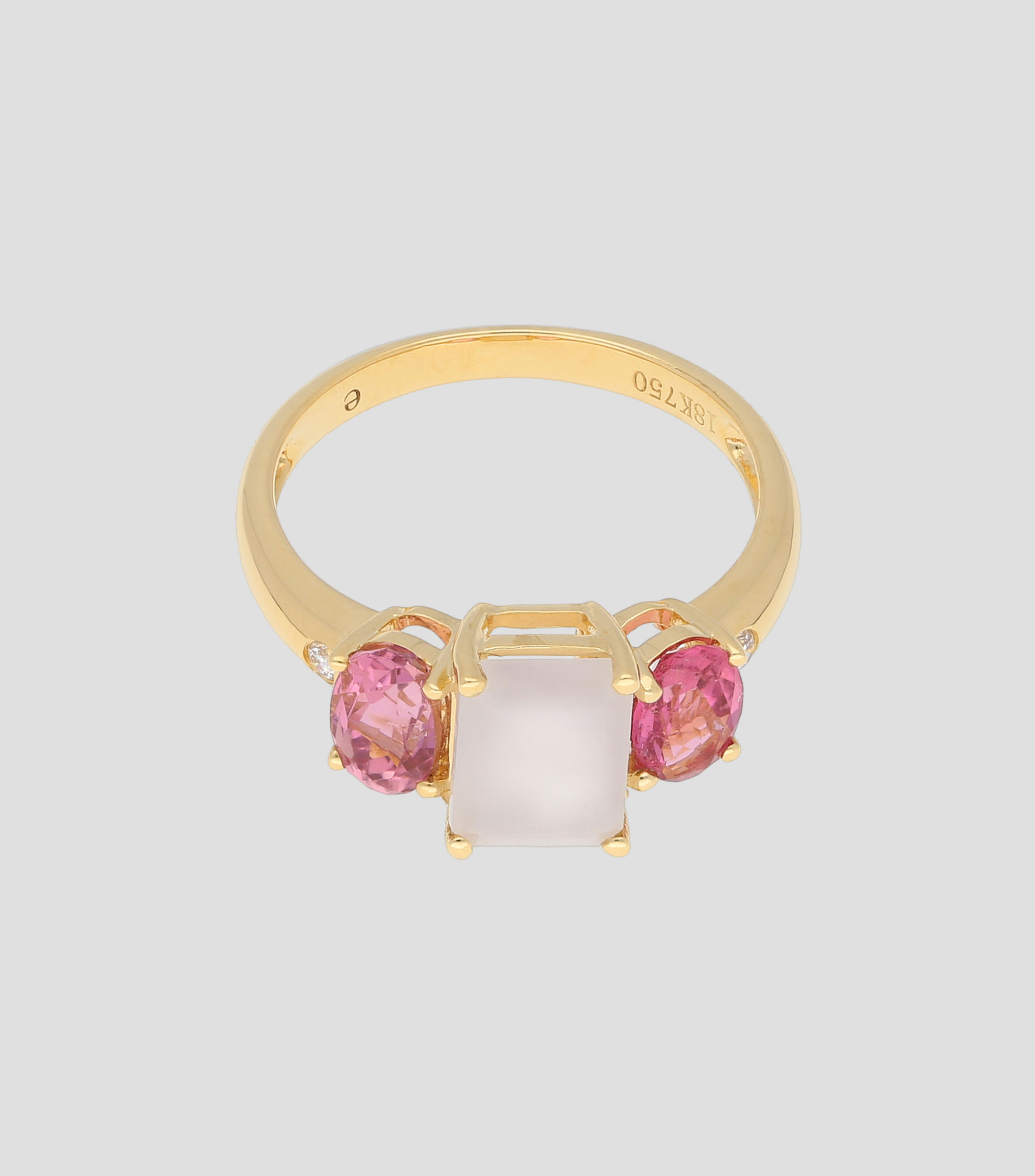 Anillo en oro amarillo 18 Kts con diamantes Mujer