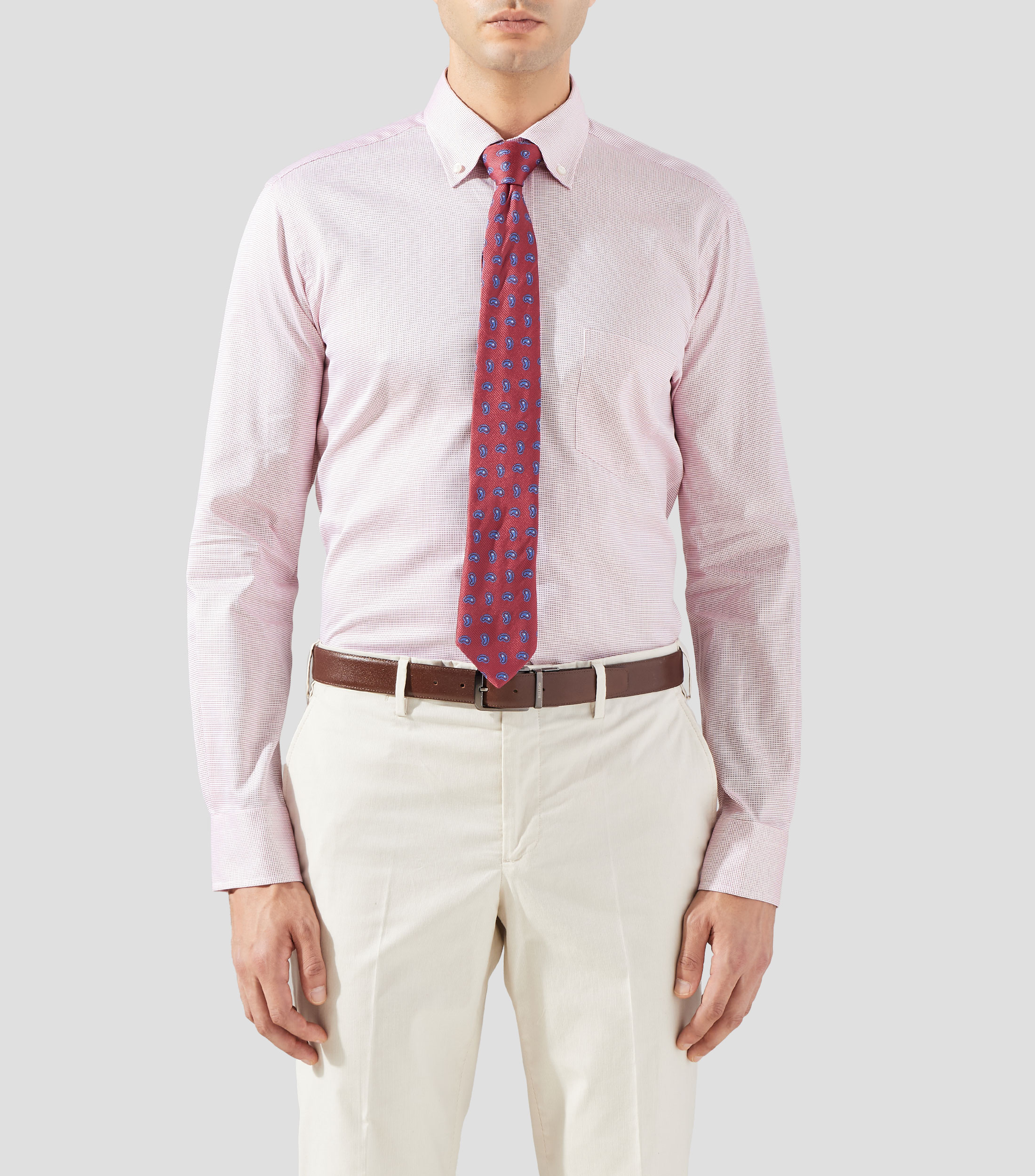 Camisa microdiseño manga larga Hombre