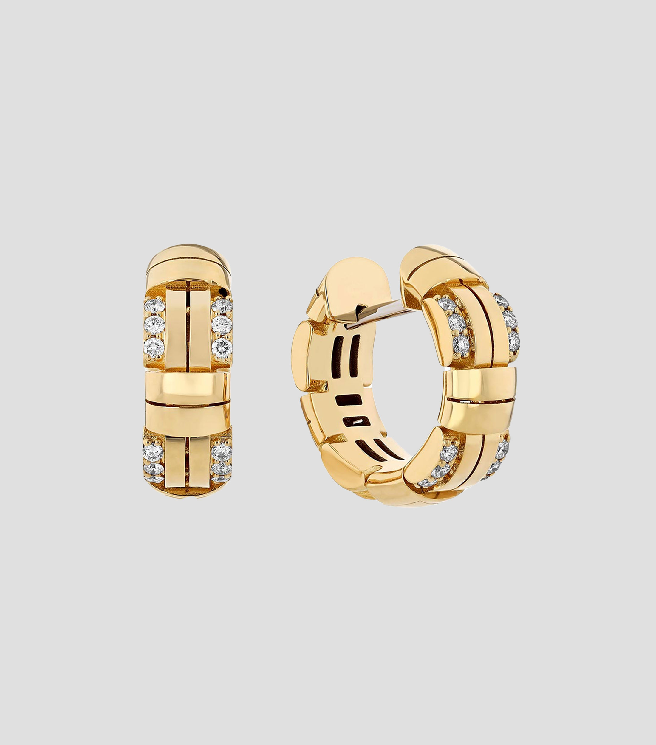 Aretes en oro amarillo de 18 Kilates con diamantes Véneto Mujer