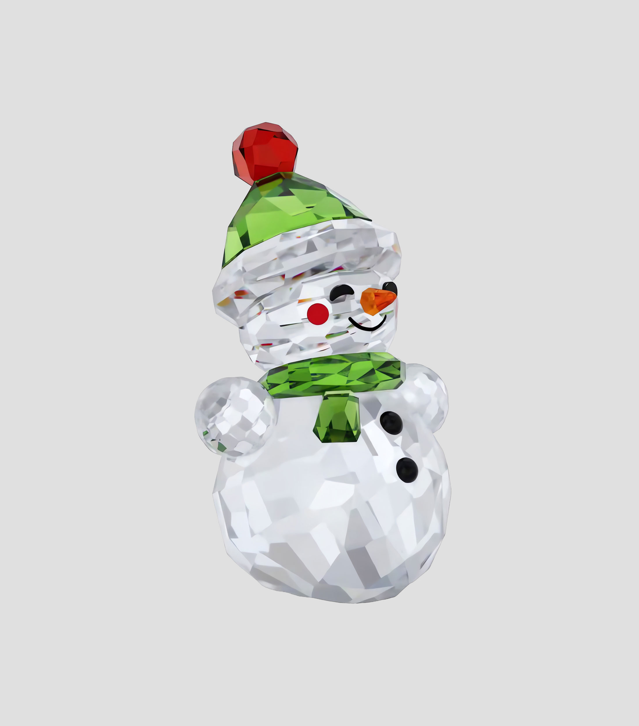 Figura decorativa Holiday Cheers Rocking Hombre de nieve en cristal