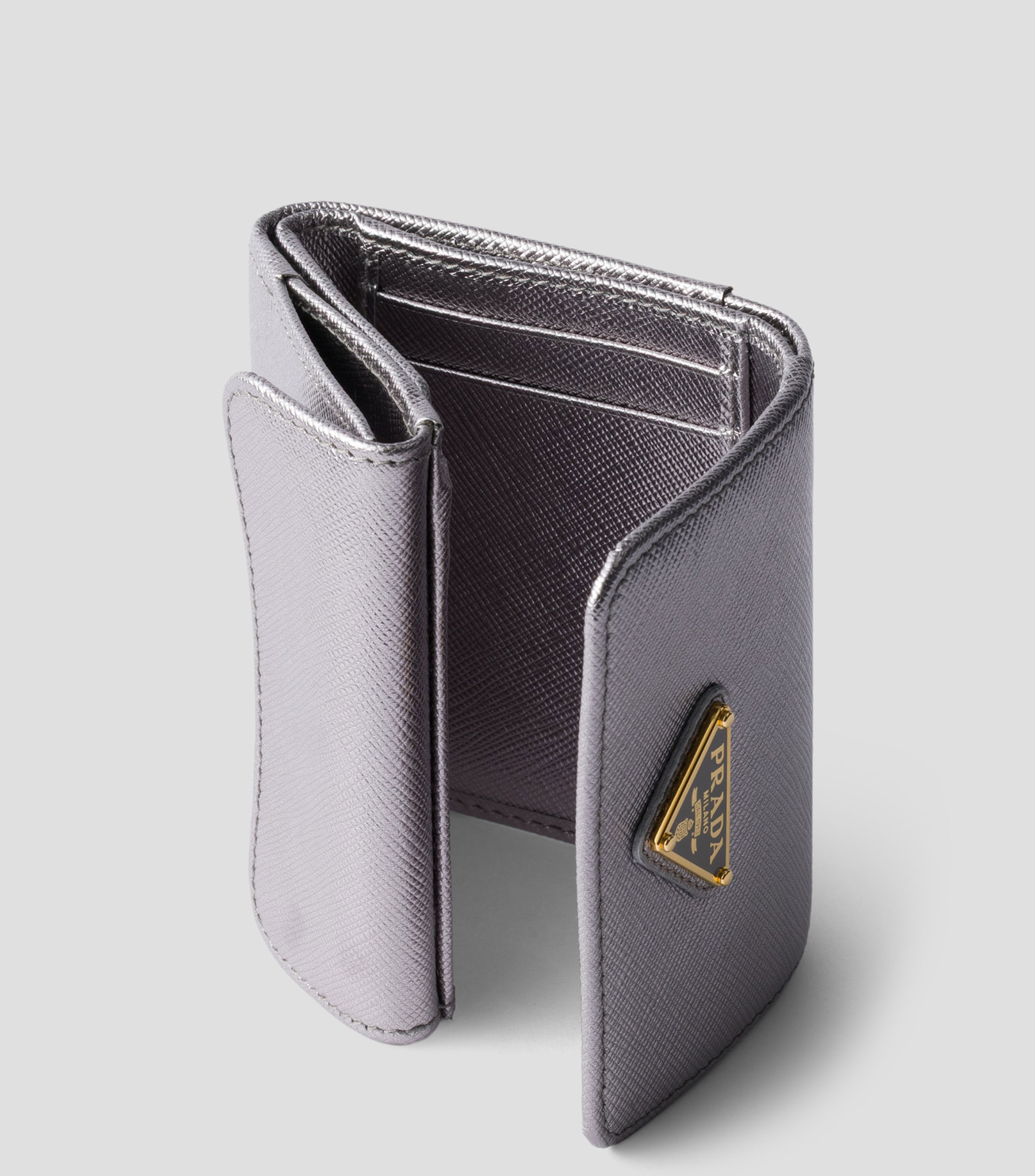 Cartera en piel lisa pequeña Mujer