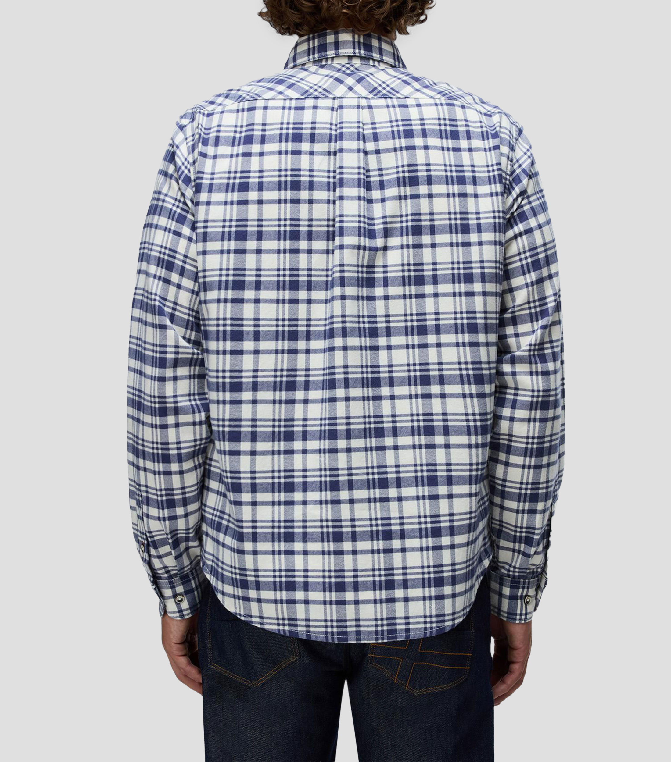 Camisa con cuadros manga larga Hombre
