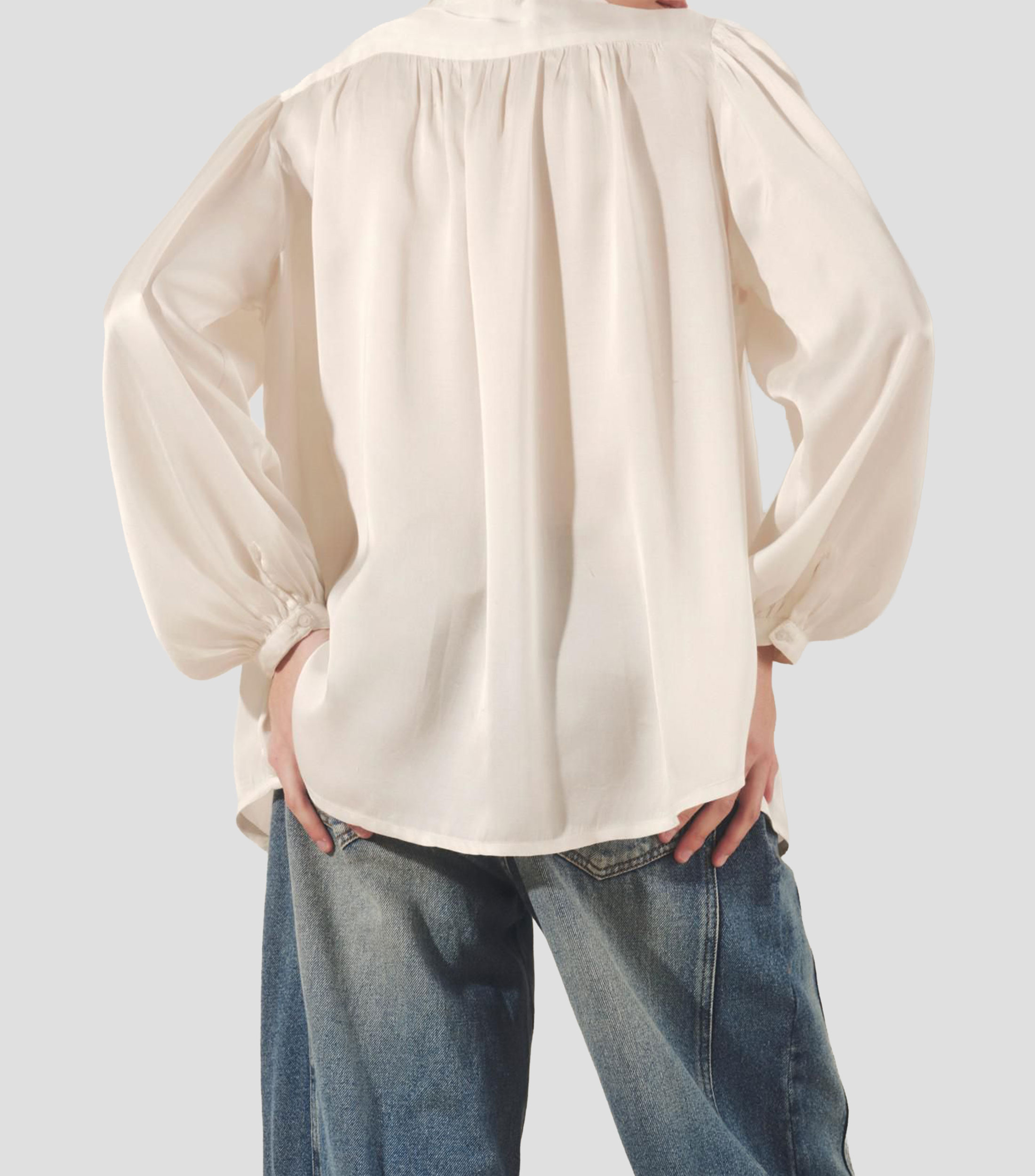 Camisa lisa manga larga Mujer