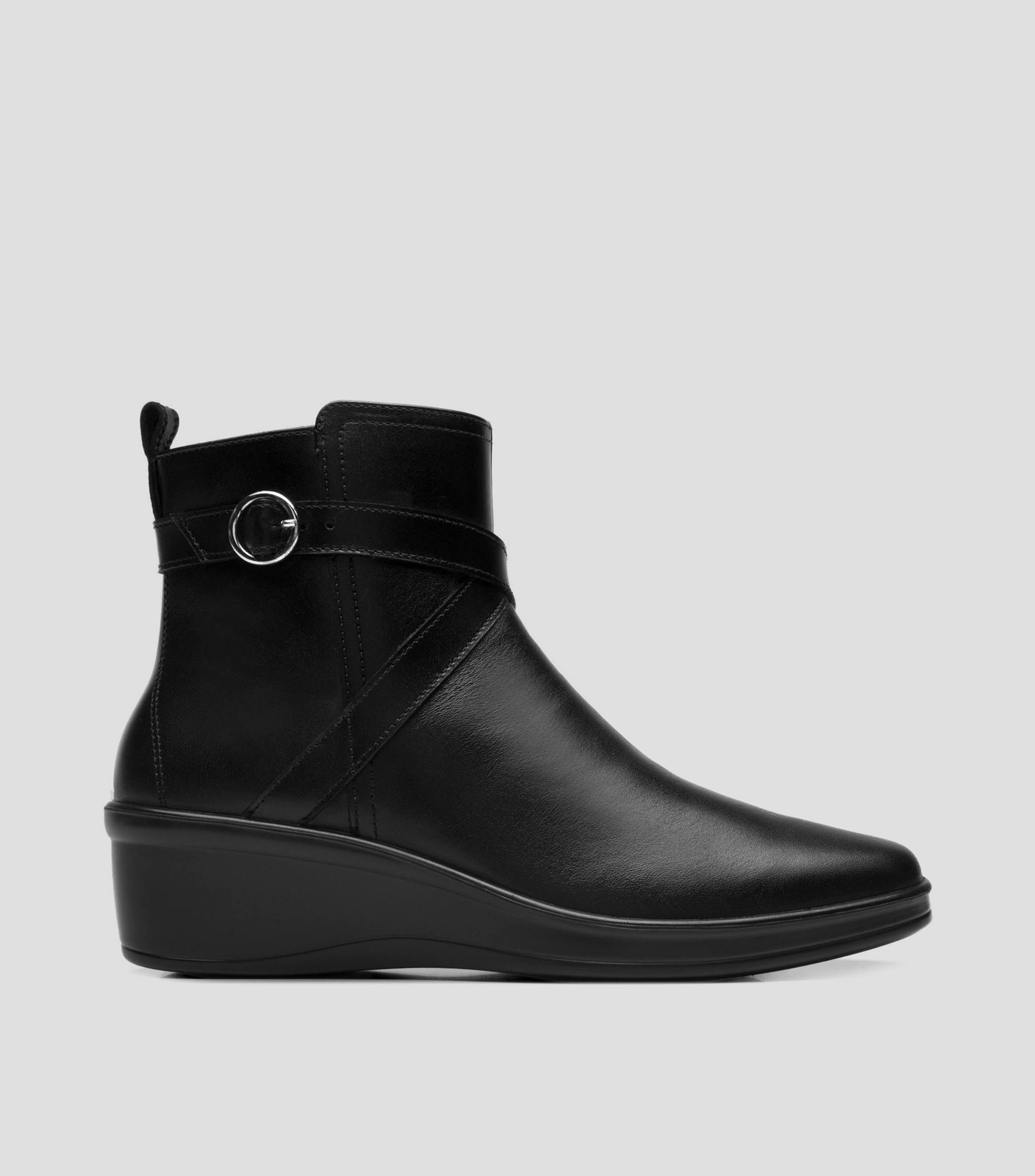 Botines con tacón bajo de cuña Mujer