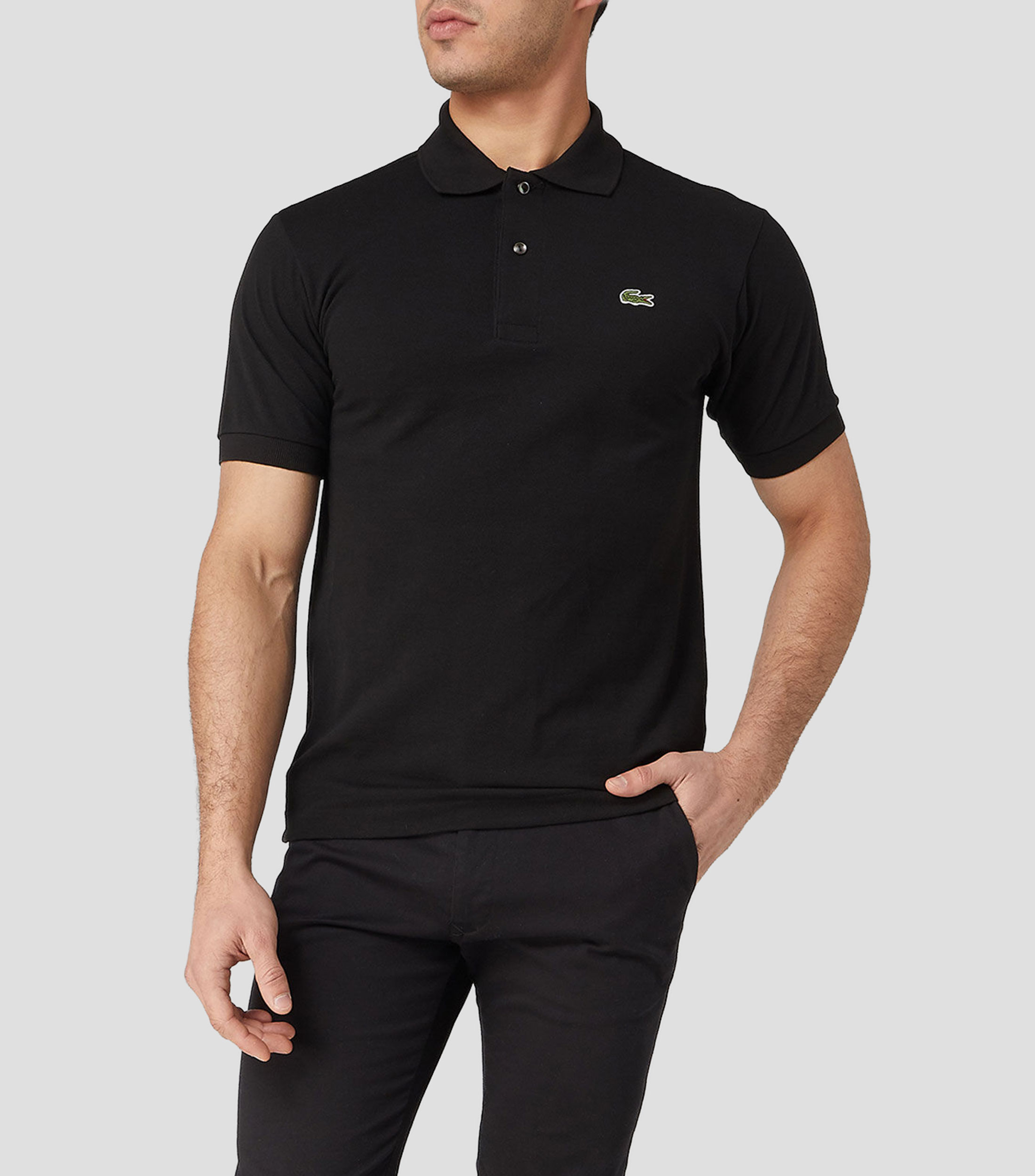 Playera tipo polo con manga corta lisa Hombre