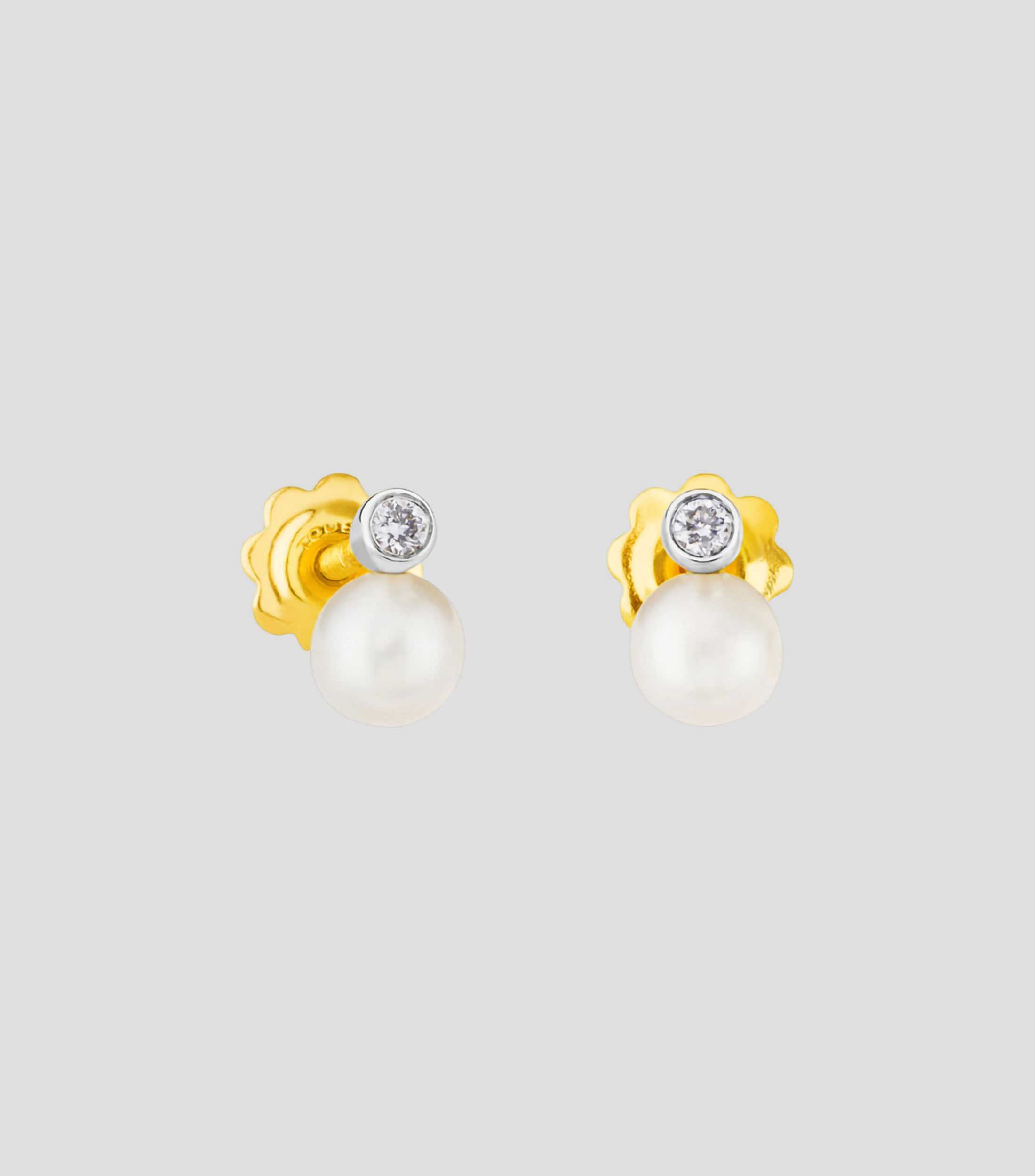 Pendientes en oro blanco 18 Kilates Basic con perla cultivada Mujer
