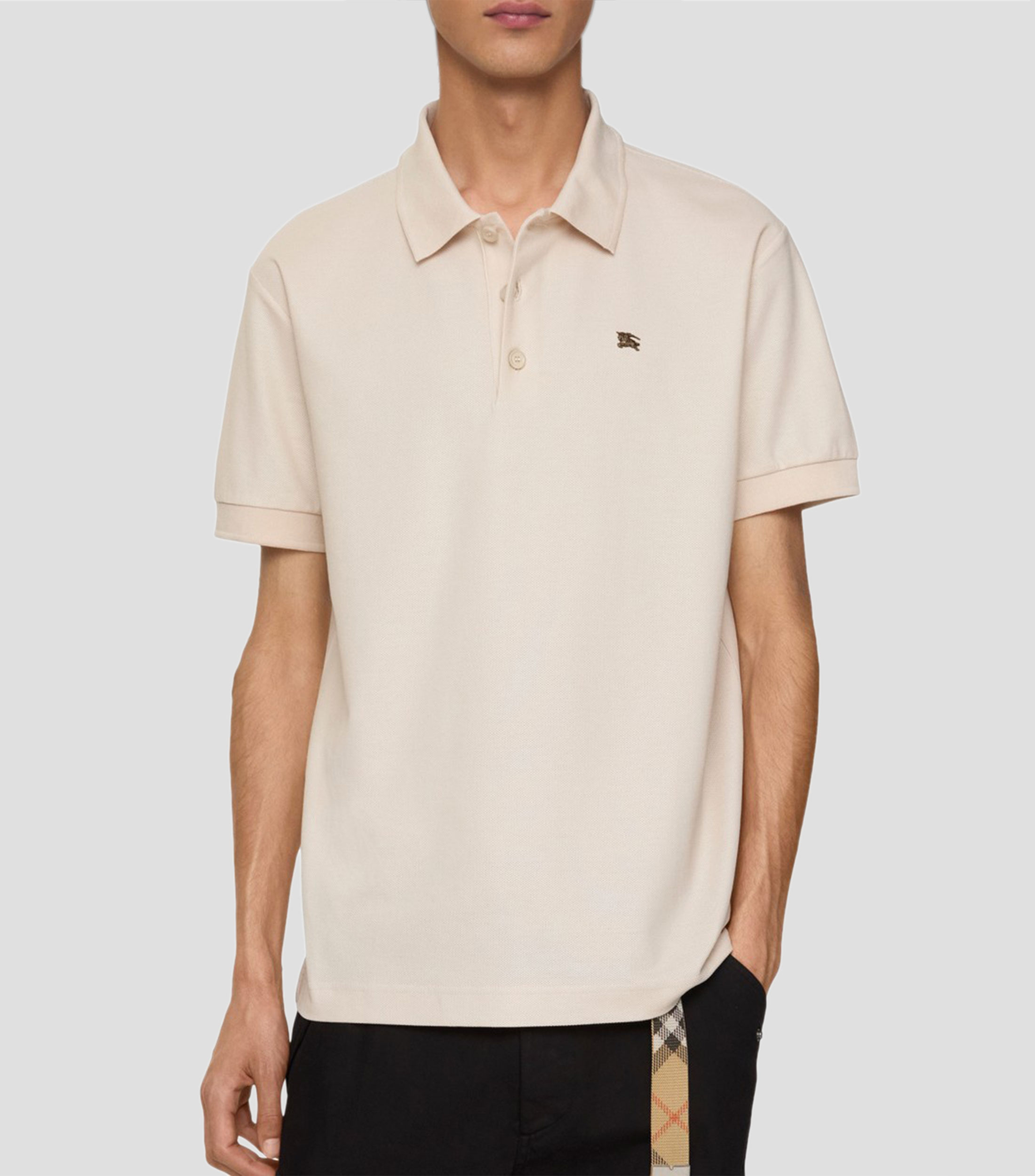 Playera tipo polo manga corta liso Hombre
