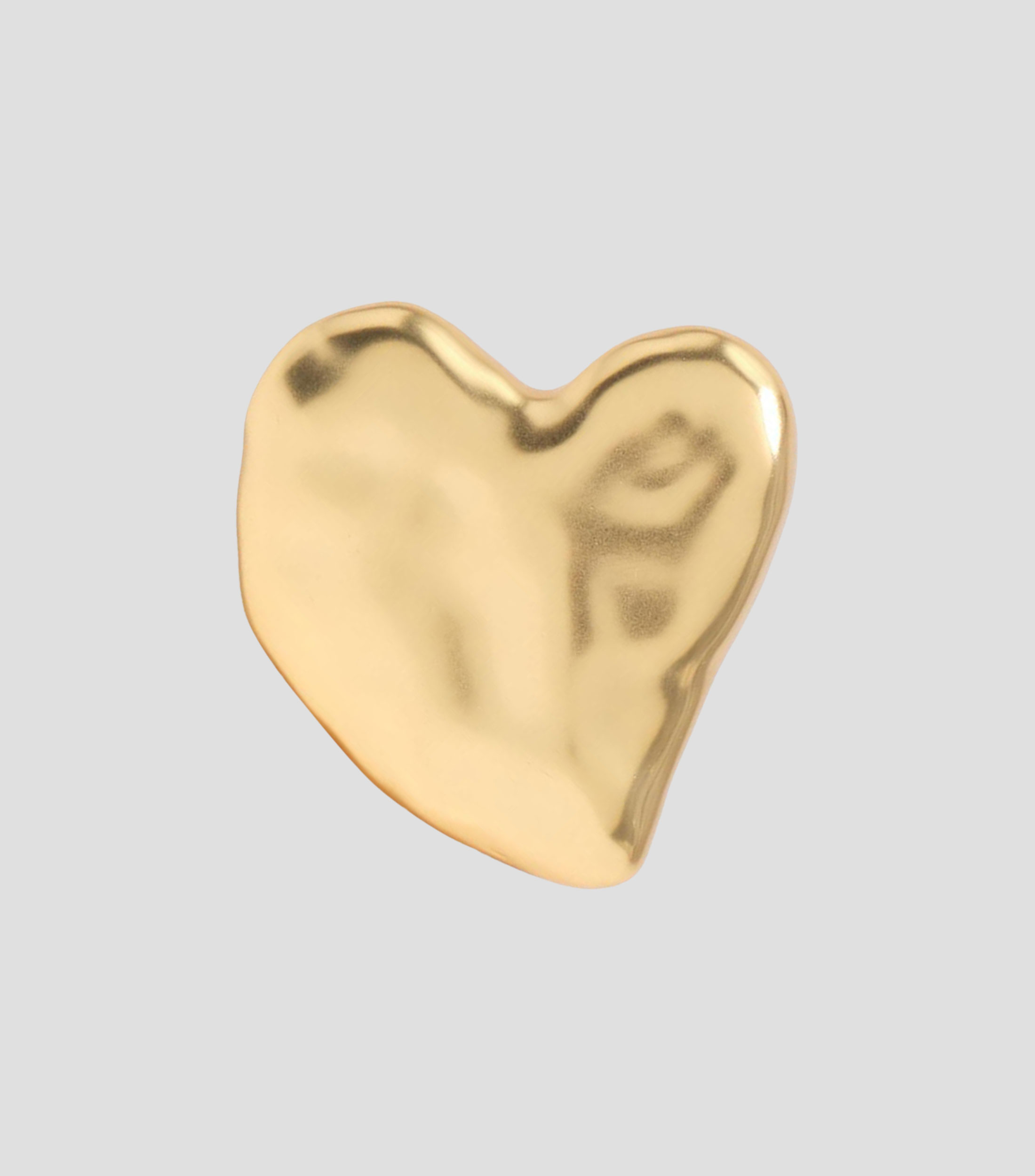 Anillo de corazón con textura dorado mate Mujer