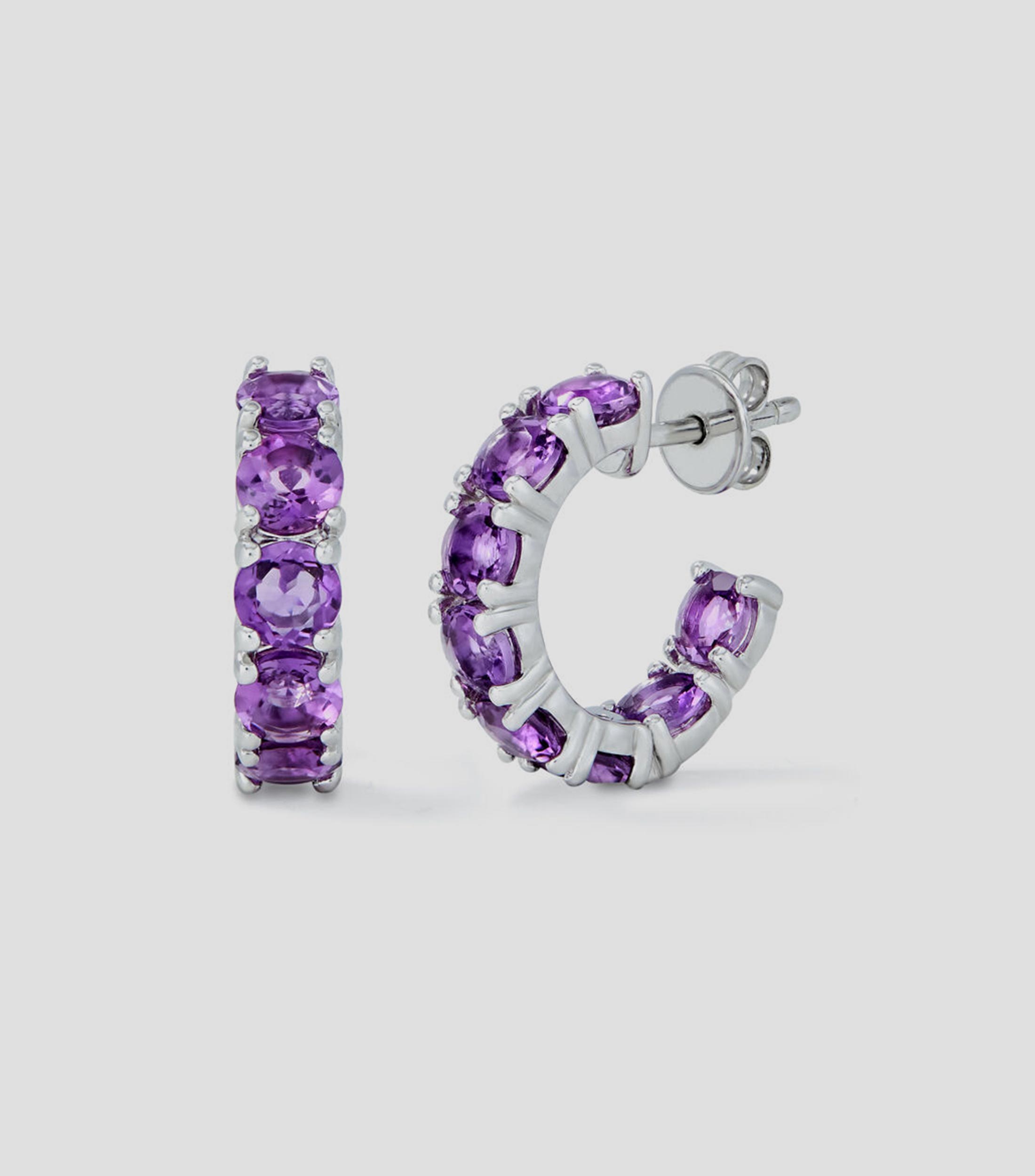 Pendientes en plata .925 con amatista Utopian Mujer