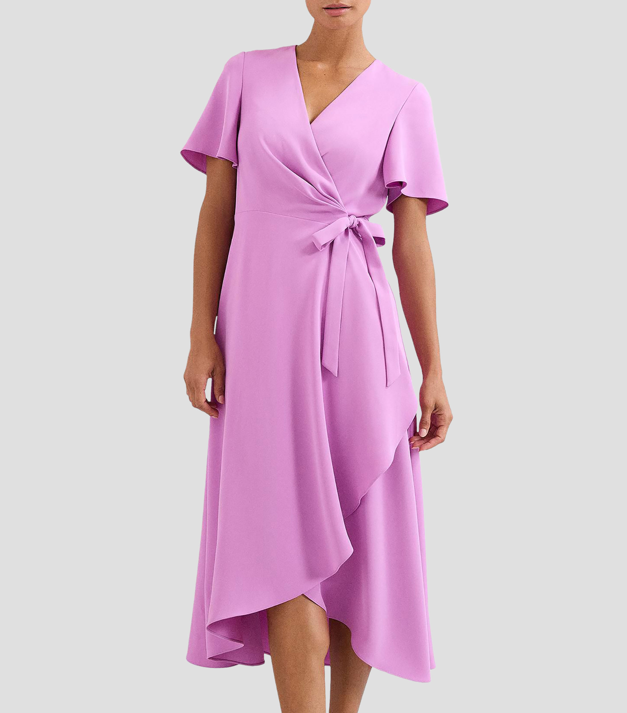 Vestido midi liso Mujer