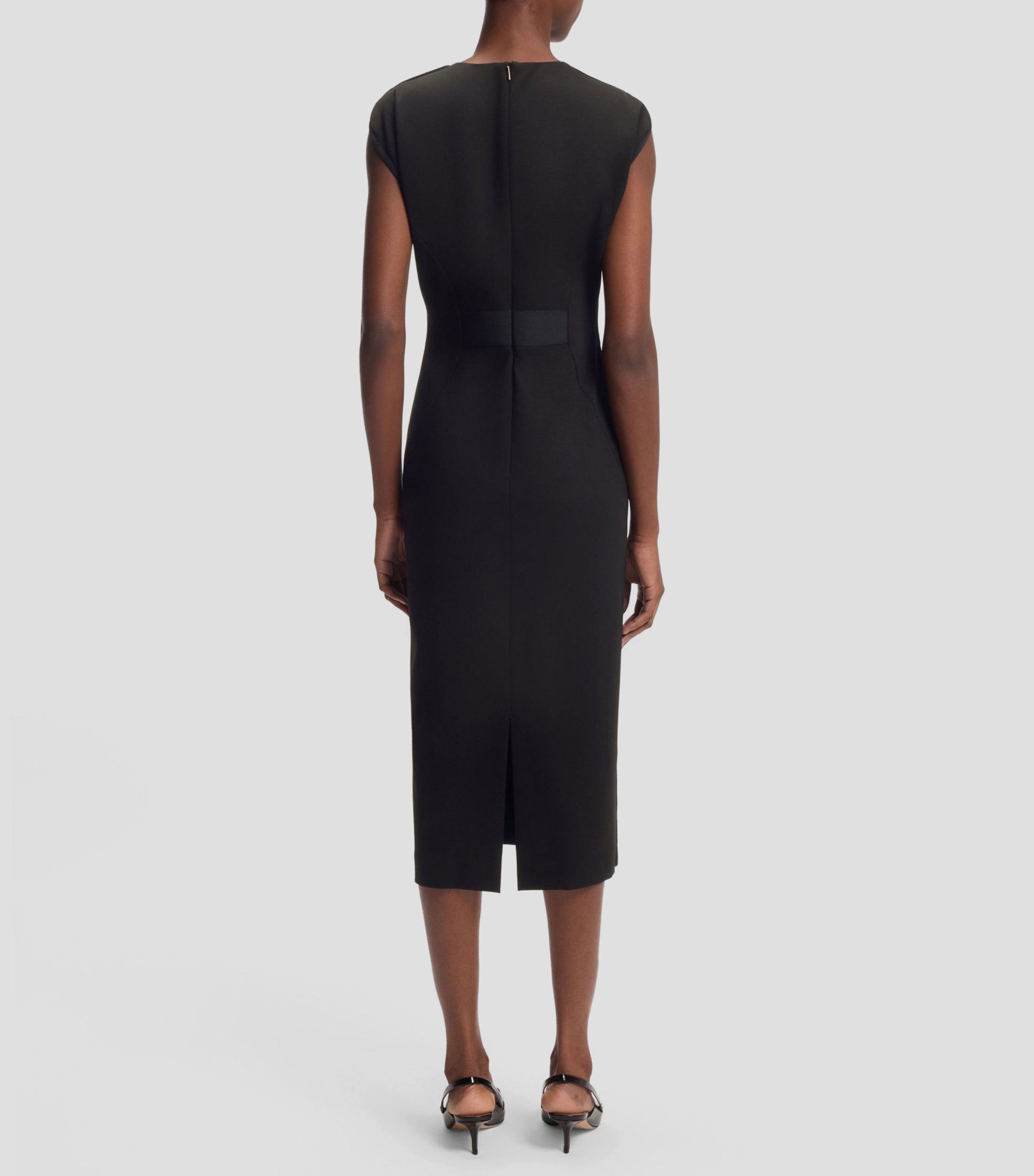 Vestido de punto elástico con detalle en la cintura Mujer