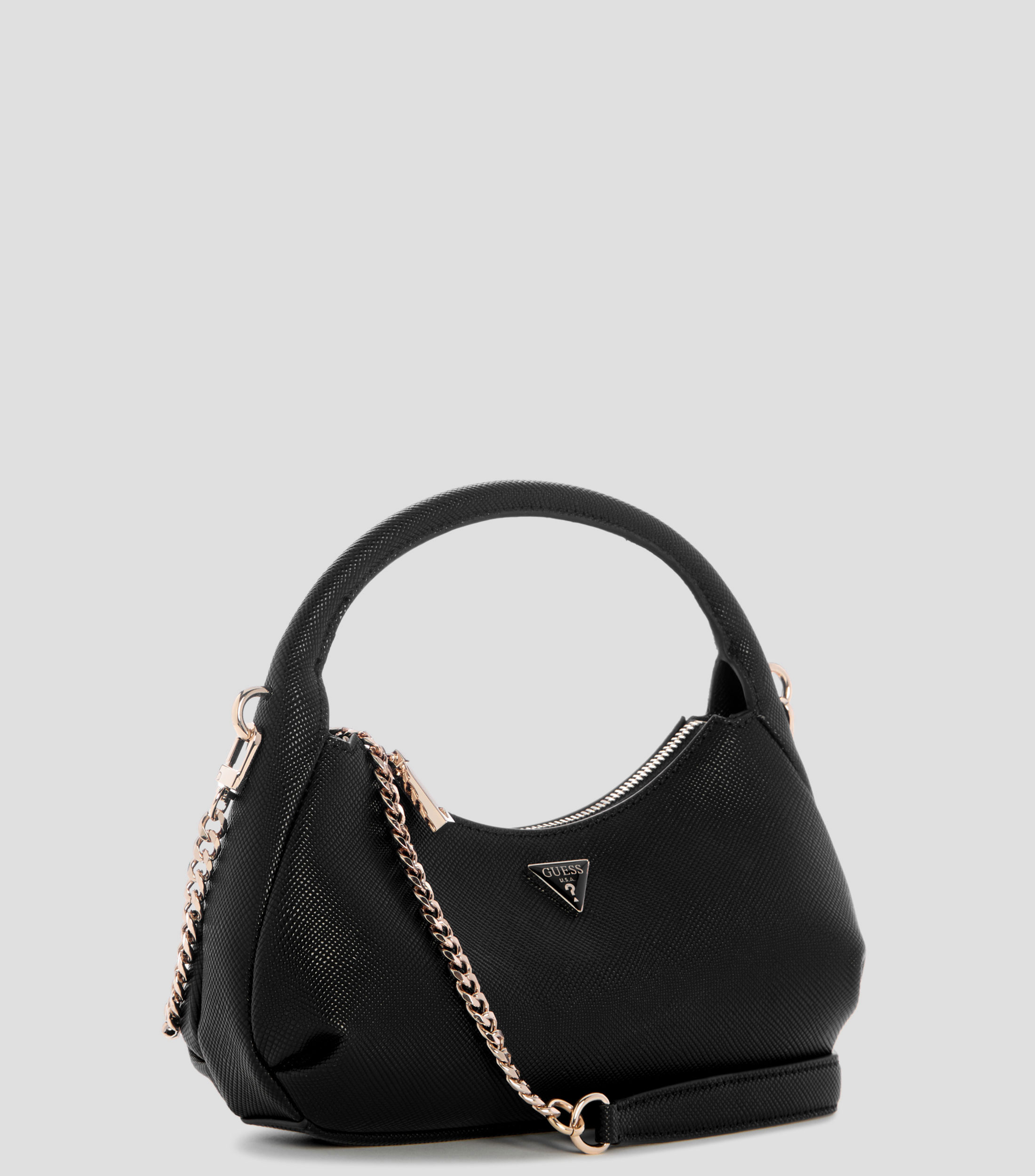 Bolsa hobo lisa con detalle texturizado Mujer