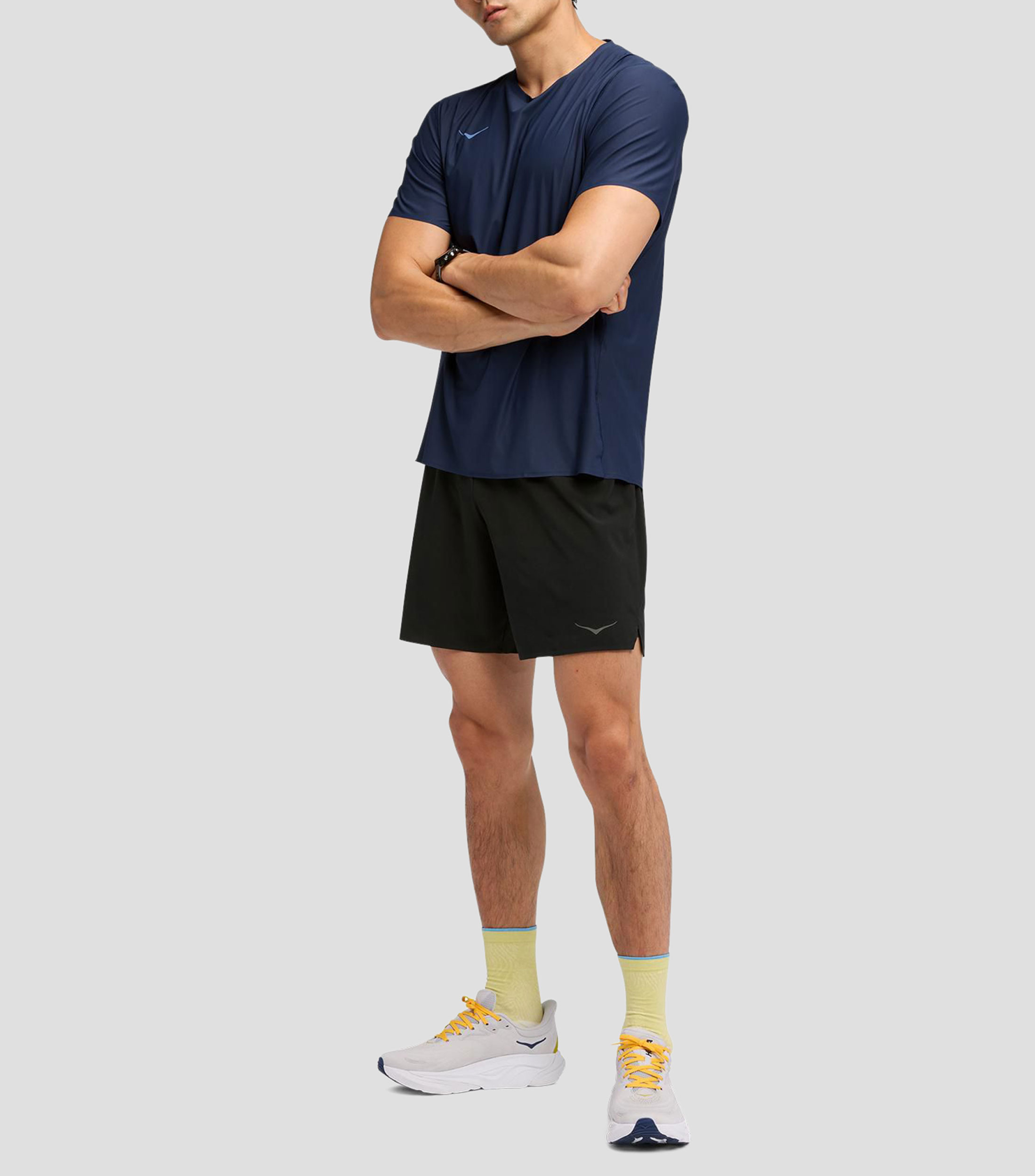Short para correr liso Hombre