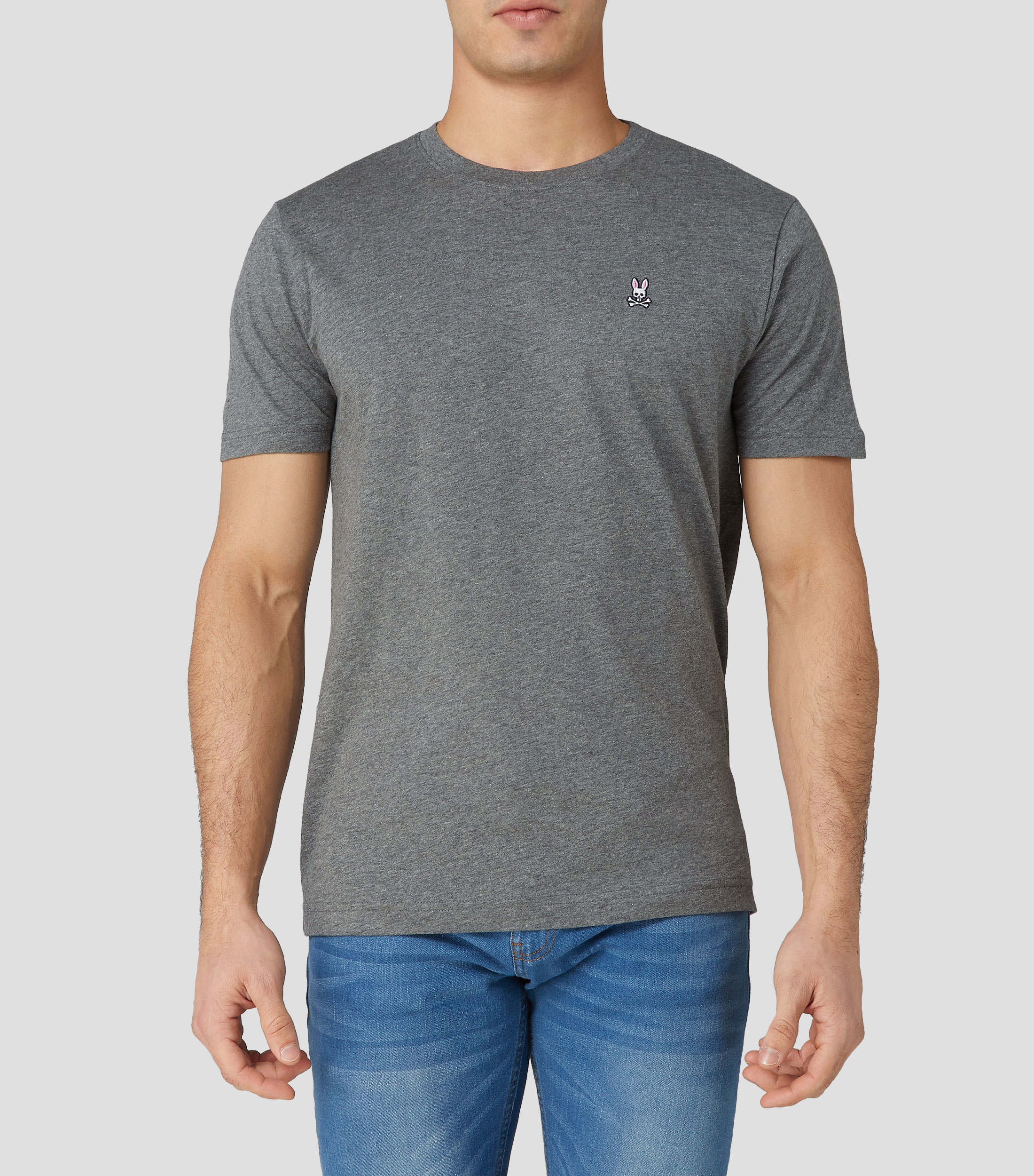 Playera de cuello redondo y manga corta jaspeada Hombre