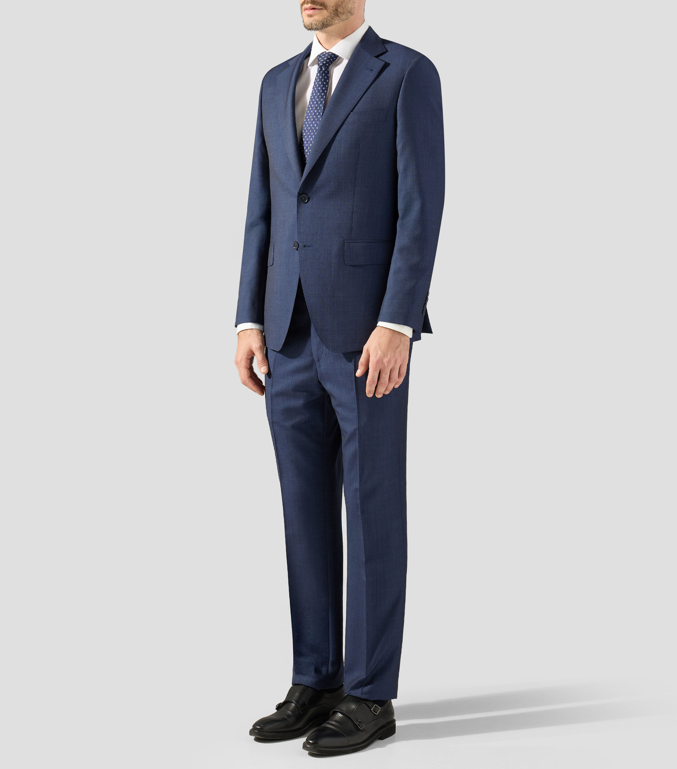 Traje de lana corte regular liso Hombre