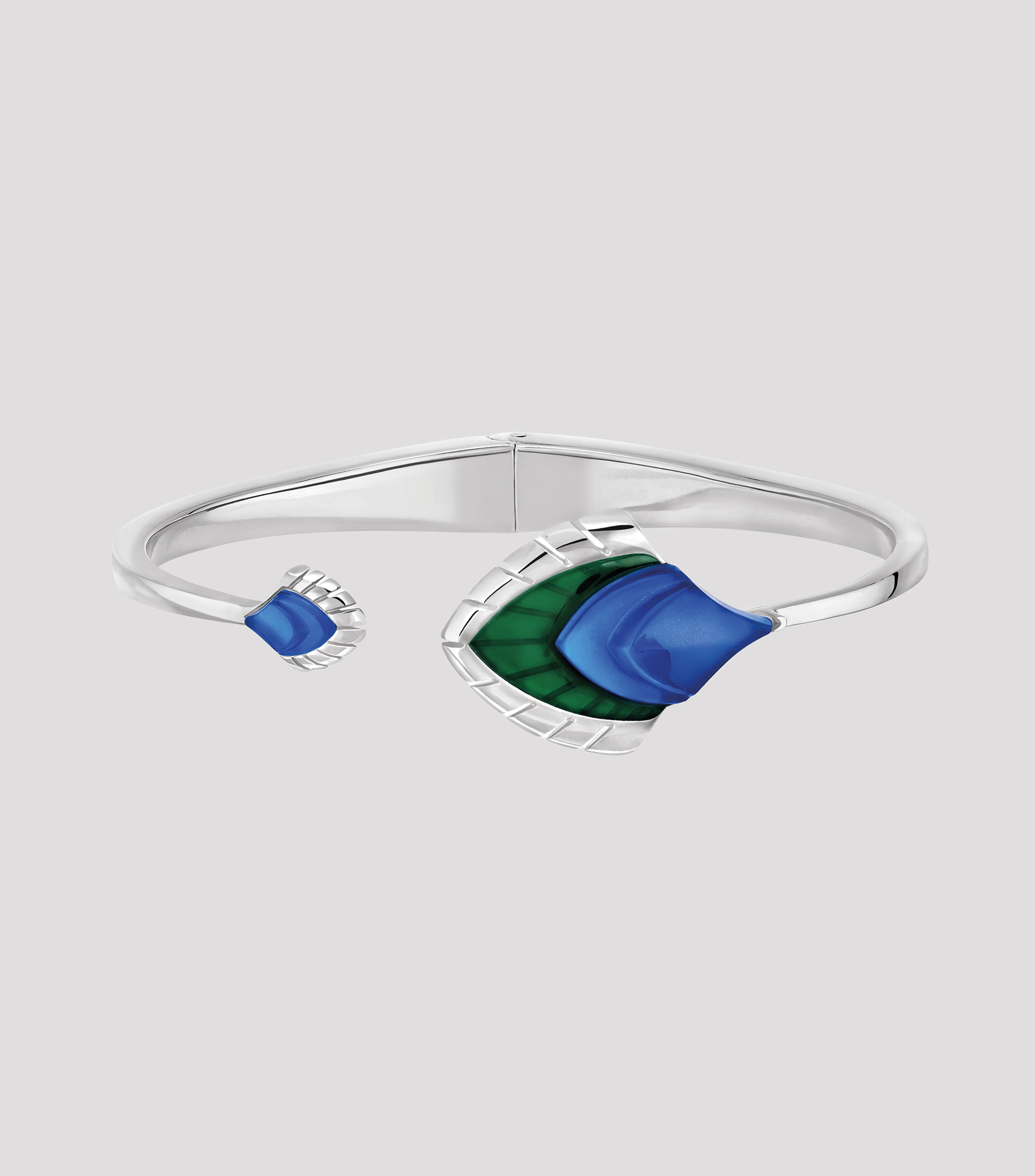 Pulsera flexible en plata con cristales Paon Large Mujer