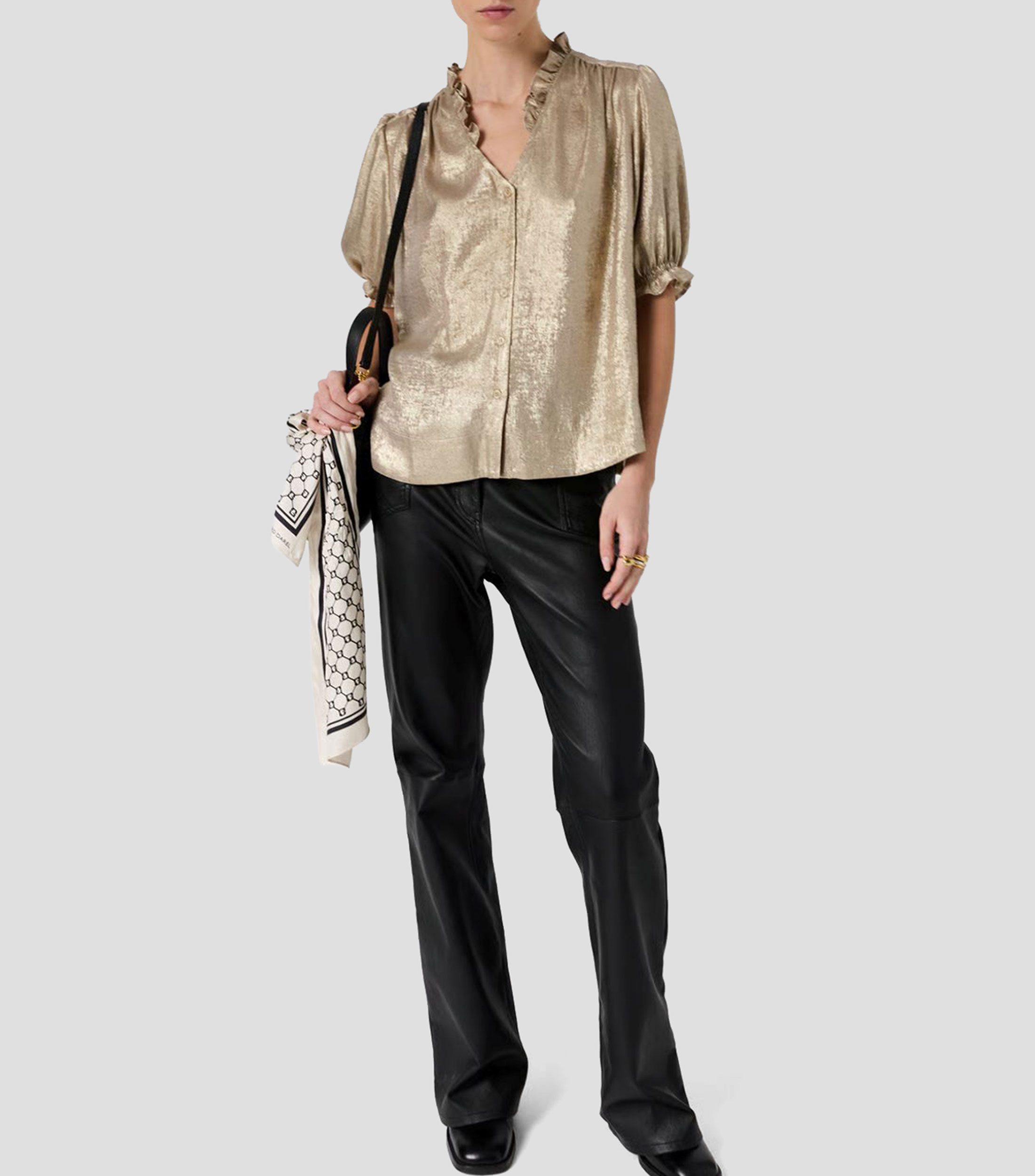 Blusa liso manga corta Mujer