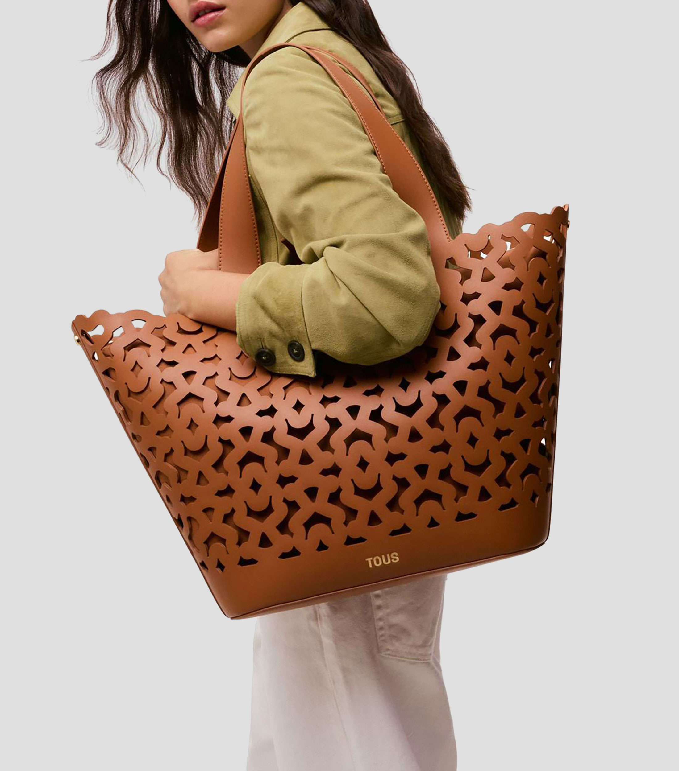 Bolsa tote en piel Bear Shock lisa Mujer