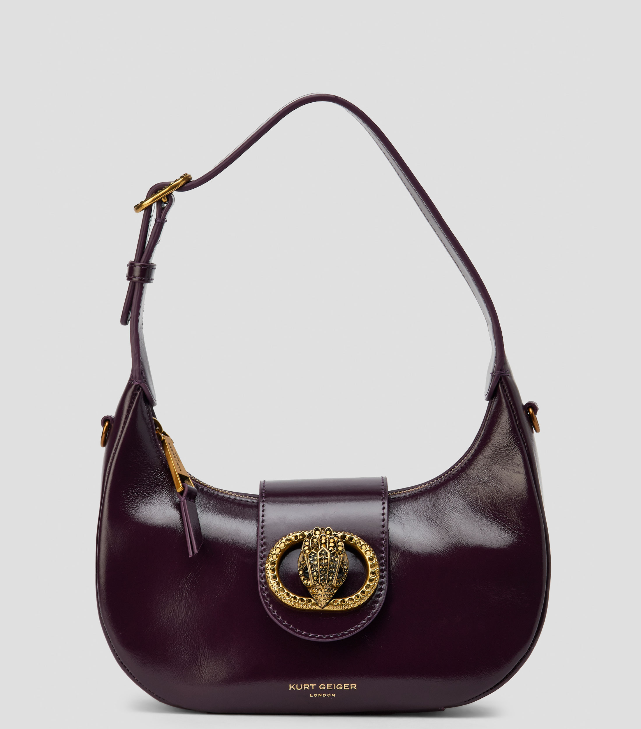 Bolsa Hobo mini en piel lisa Mujer