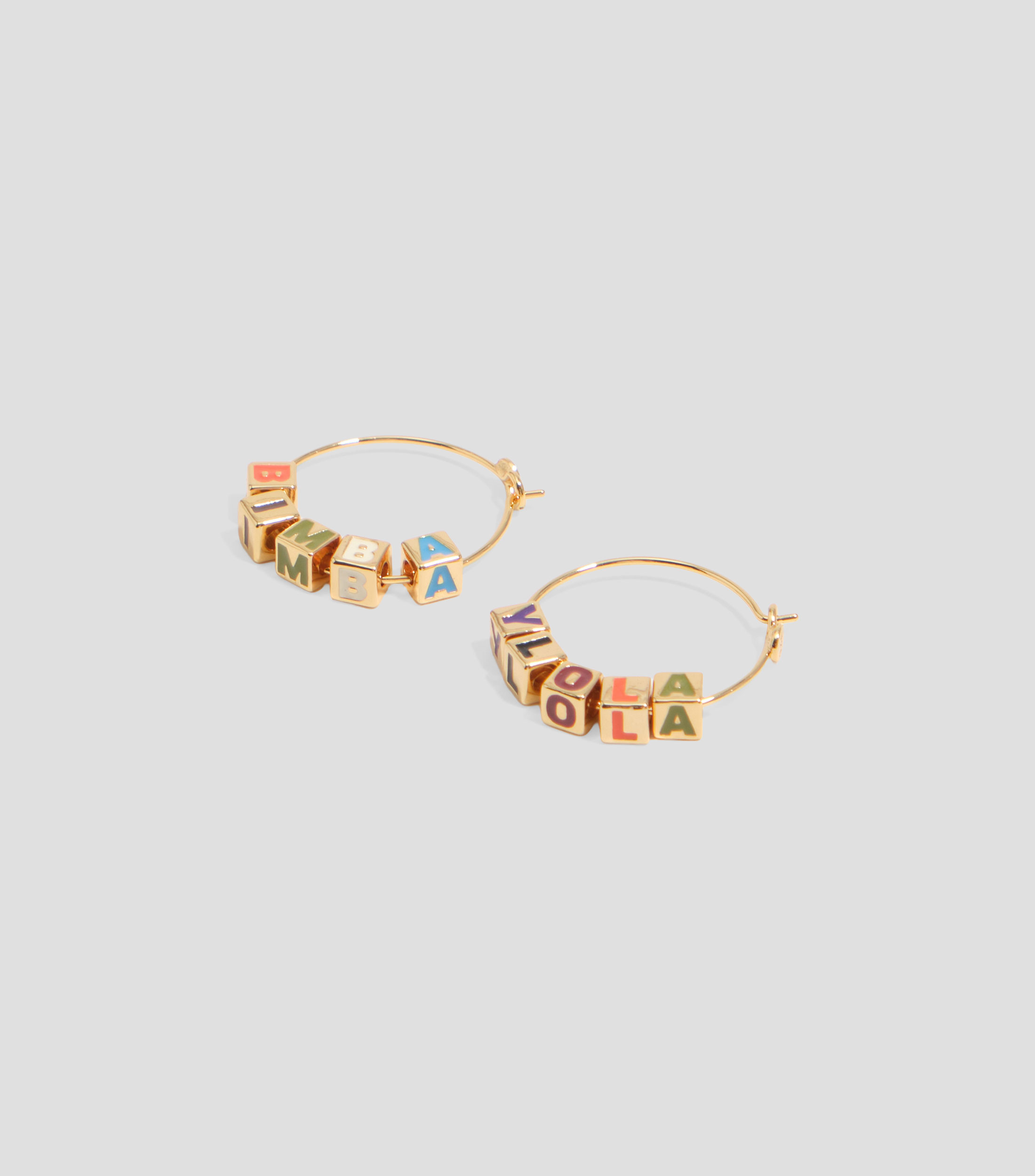 Pendientes aro logo dado multicolor Mujer