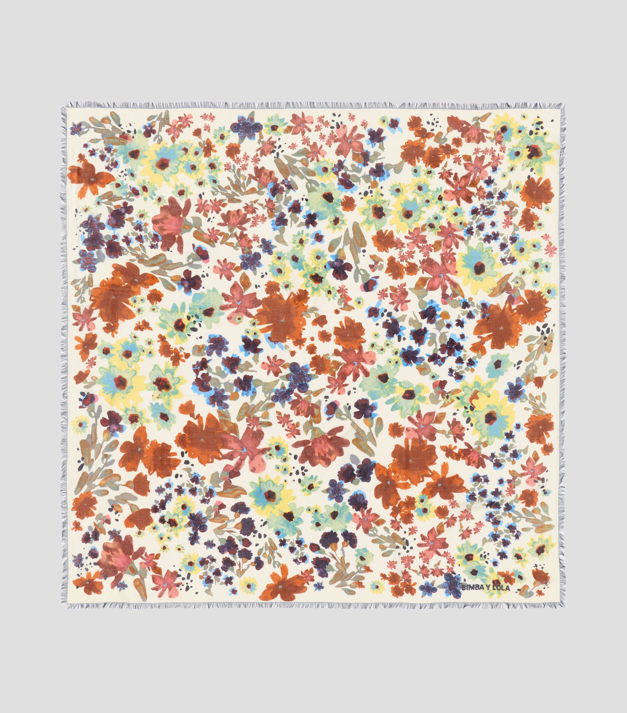 Chal estampado flores acuarela Mujer