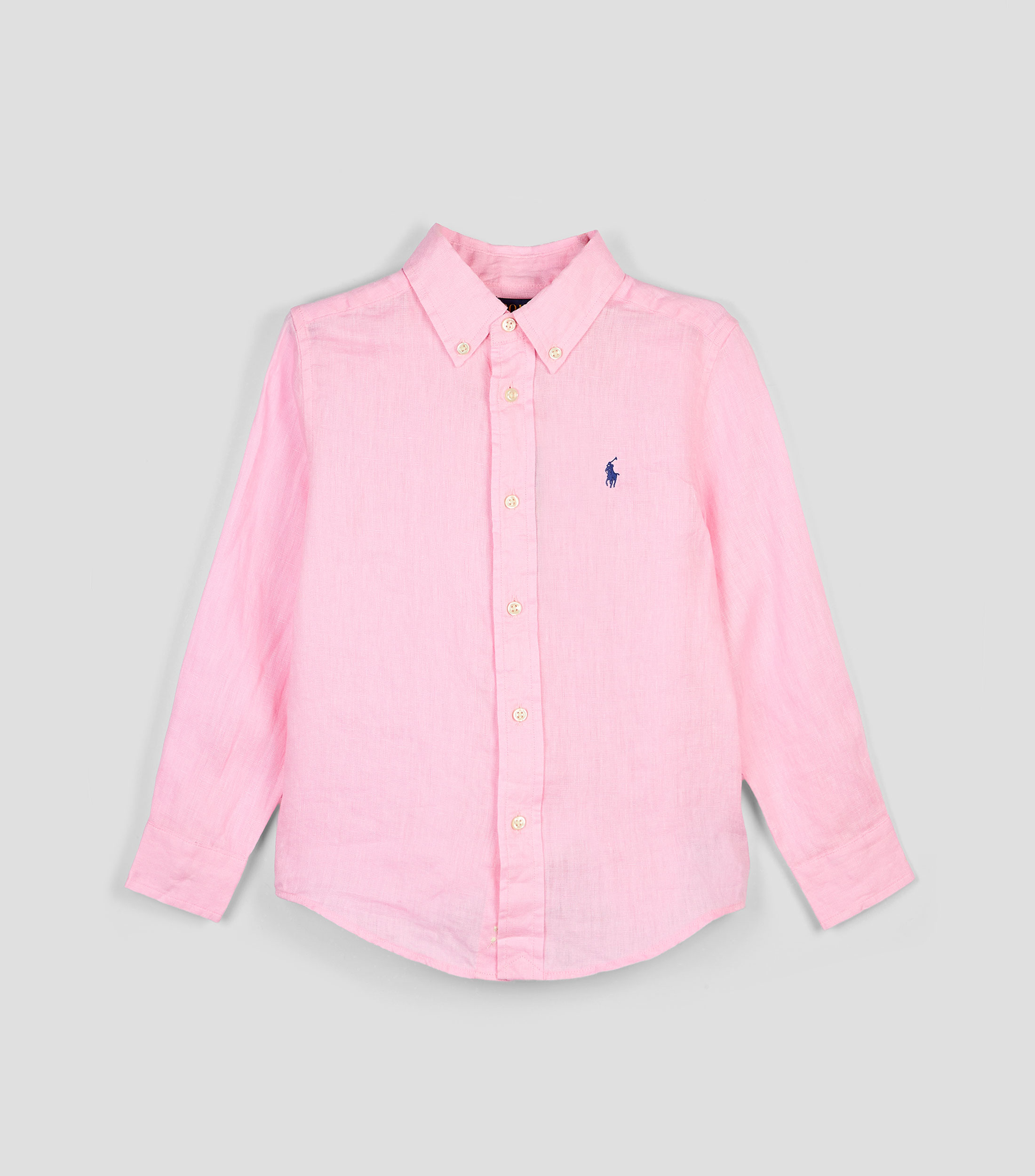 Camisa lisa de lino manga larga Niño