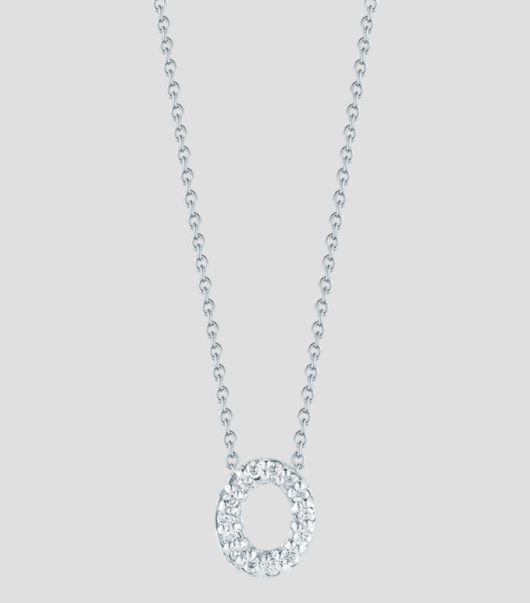 Collar quotOquot en Oro blanco de 18 kilates con diamantes Love Letter Mujer