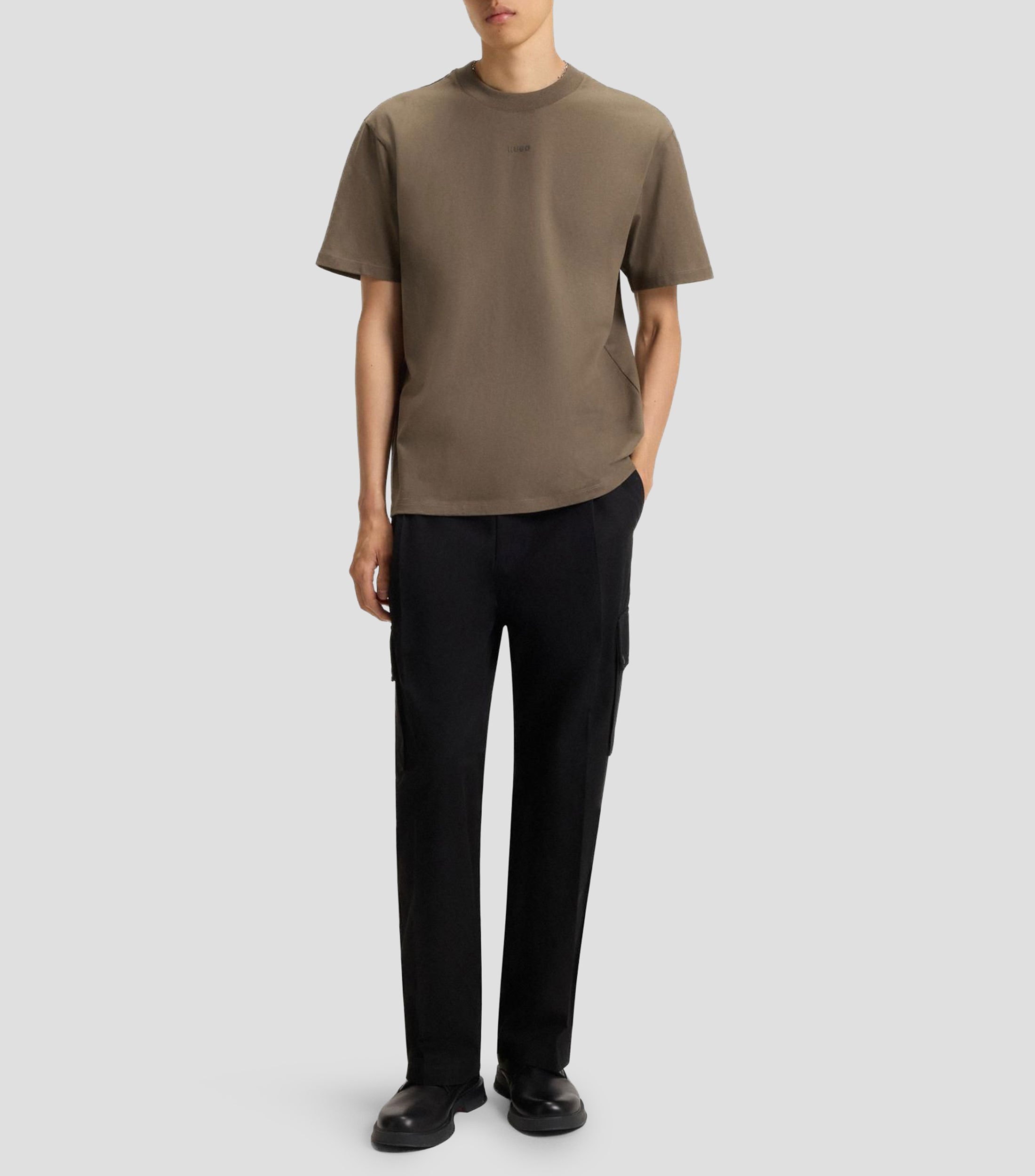 Playera relaxed fit en algodón con logo estampado Hombre