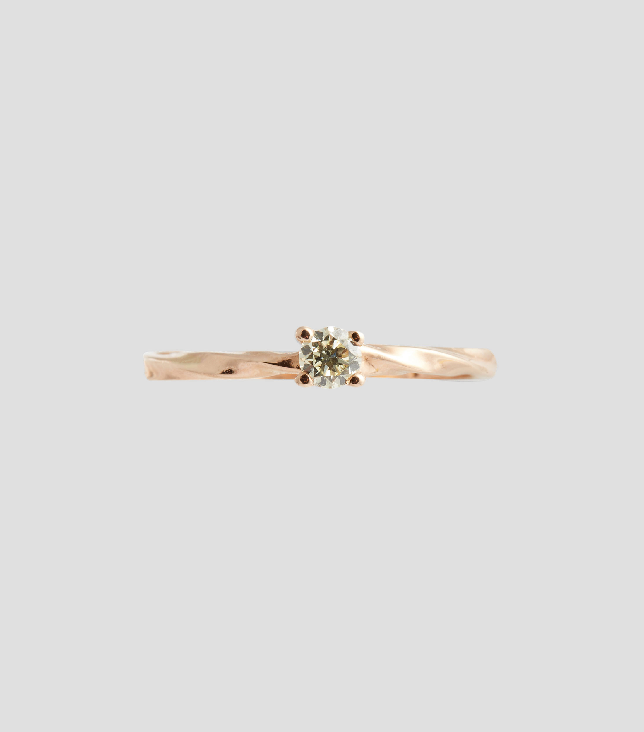 Anillo Solitario en oro rosa de 14 Kts Mujer