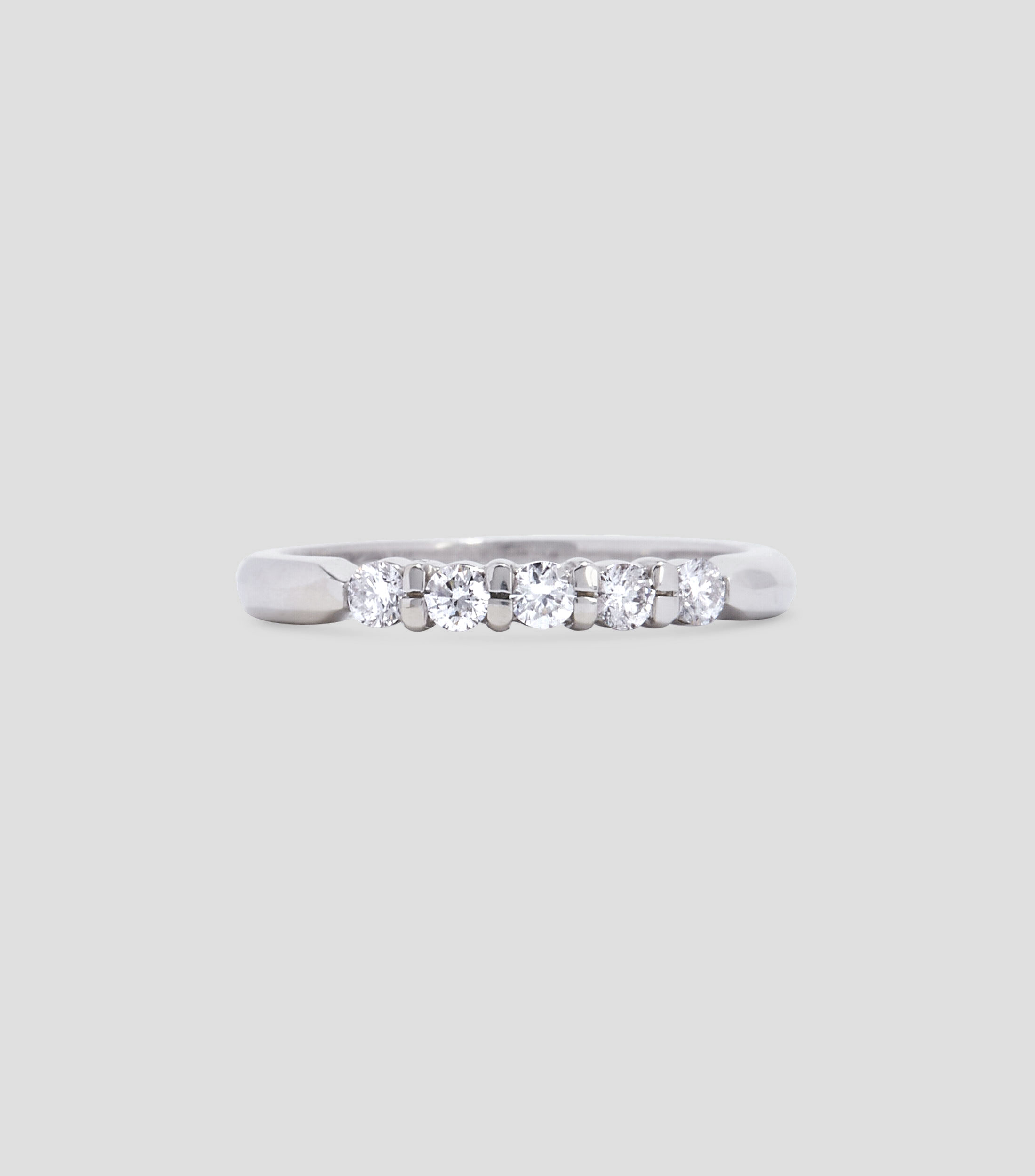 Anillo churumbela en oro blanco 14 Kts con brillantes Mujer