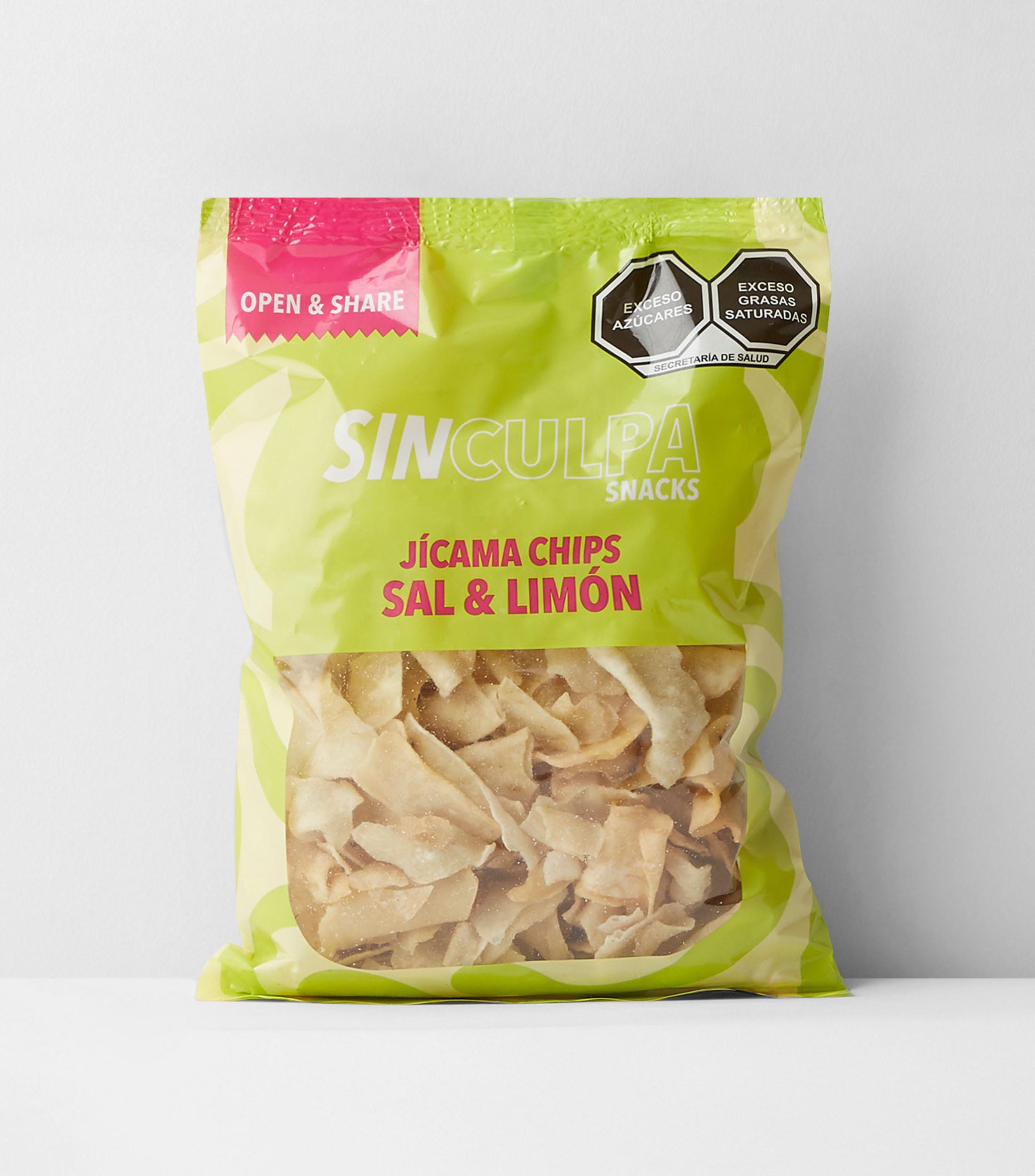 Jícama Chips con Sal y Limón, 120 gr