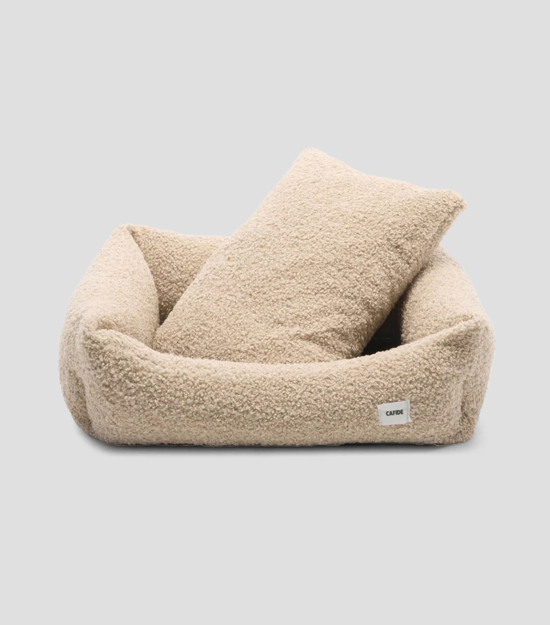 Cama para mascota M Snozy aborregado beige